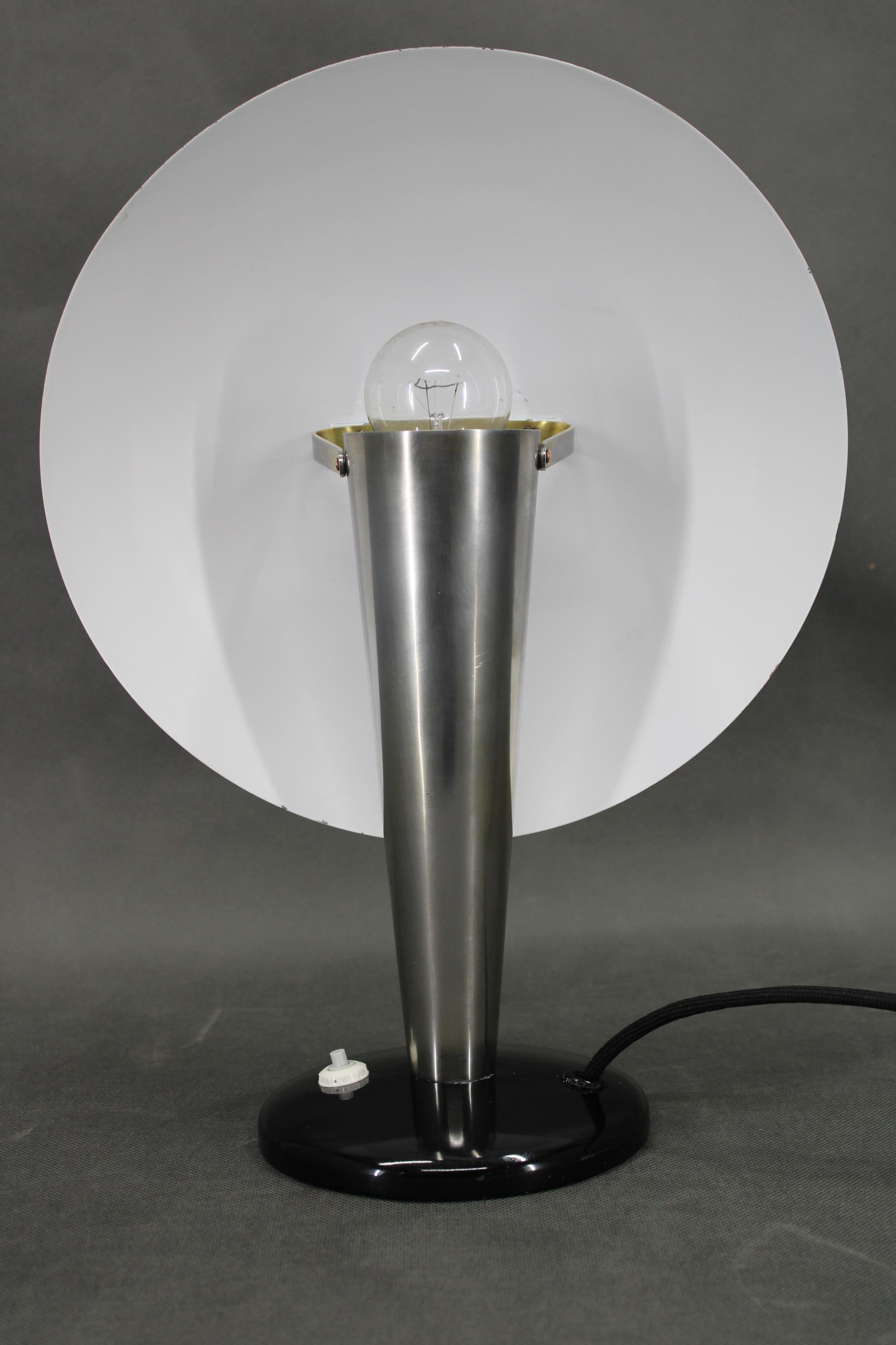 1930s Bauhaus Mushroom Table Lamp , Czechoslovakia 4