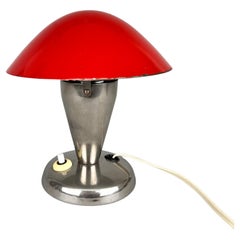 Antique 1930s Bauhaus Mushroom Table Lamp, Czechoslovakia