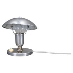 1930s Bauhaus Nickel Table Lamp, Czechoslovakia