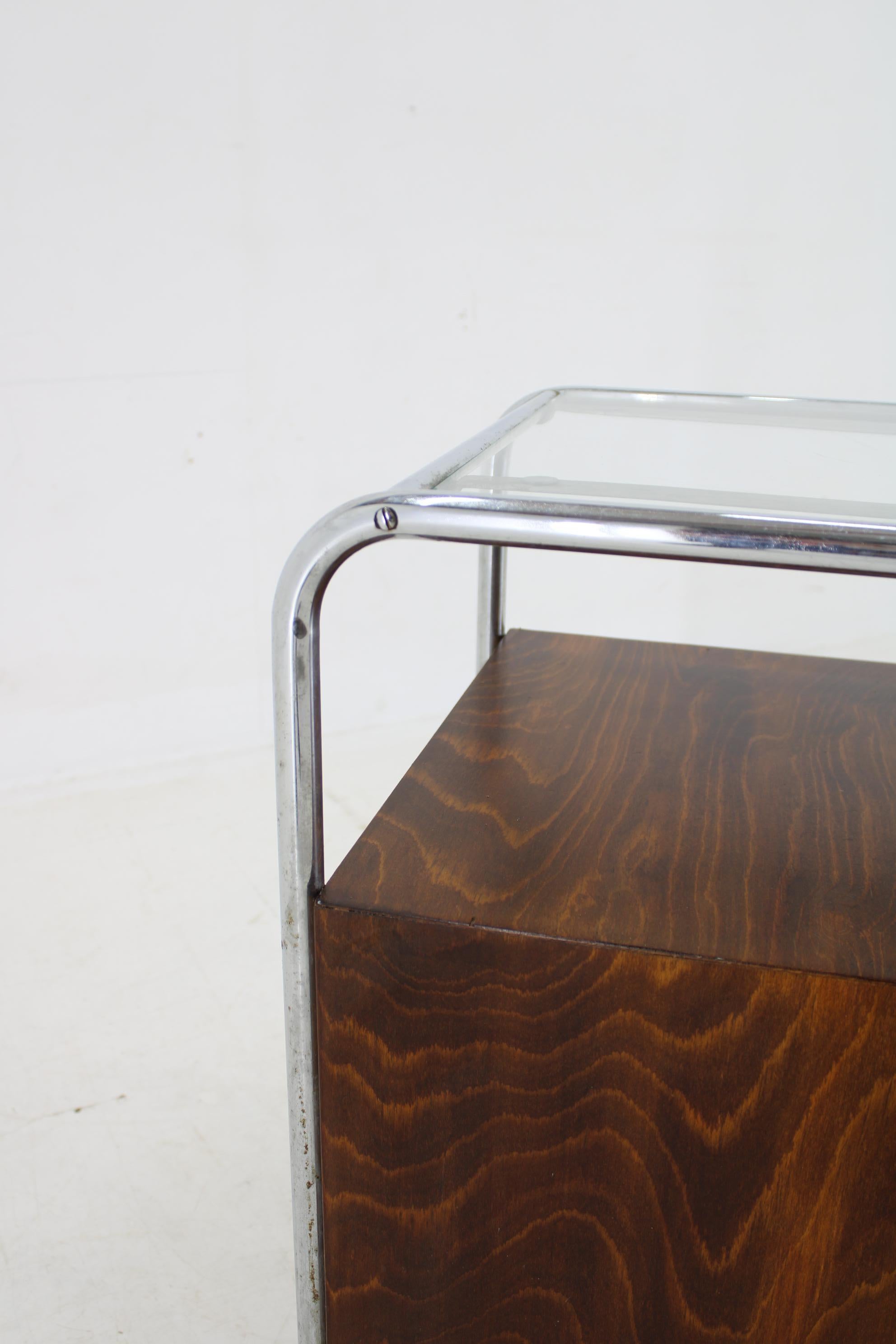1930s Bauhaus Nightstand by Vichr a Spol., Czechoslovakia 10