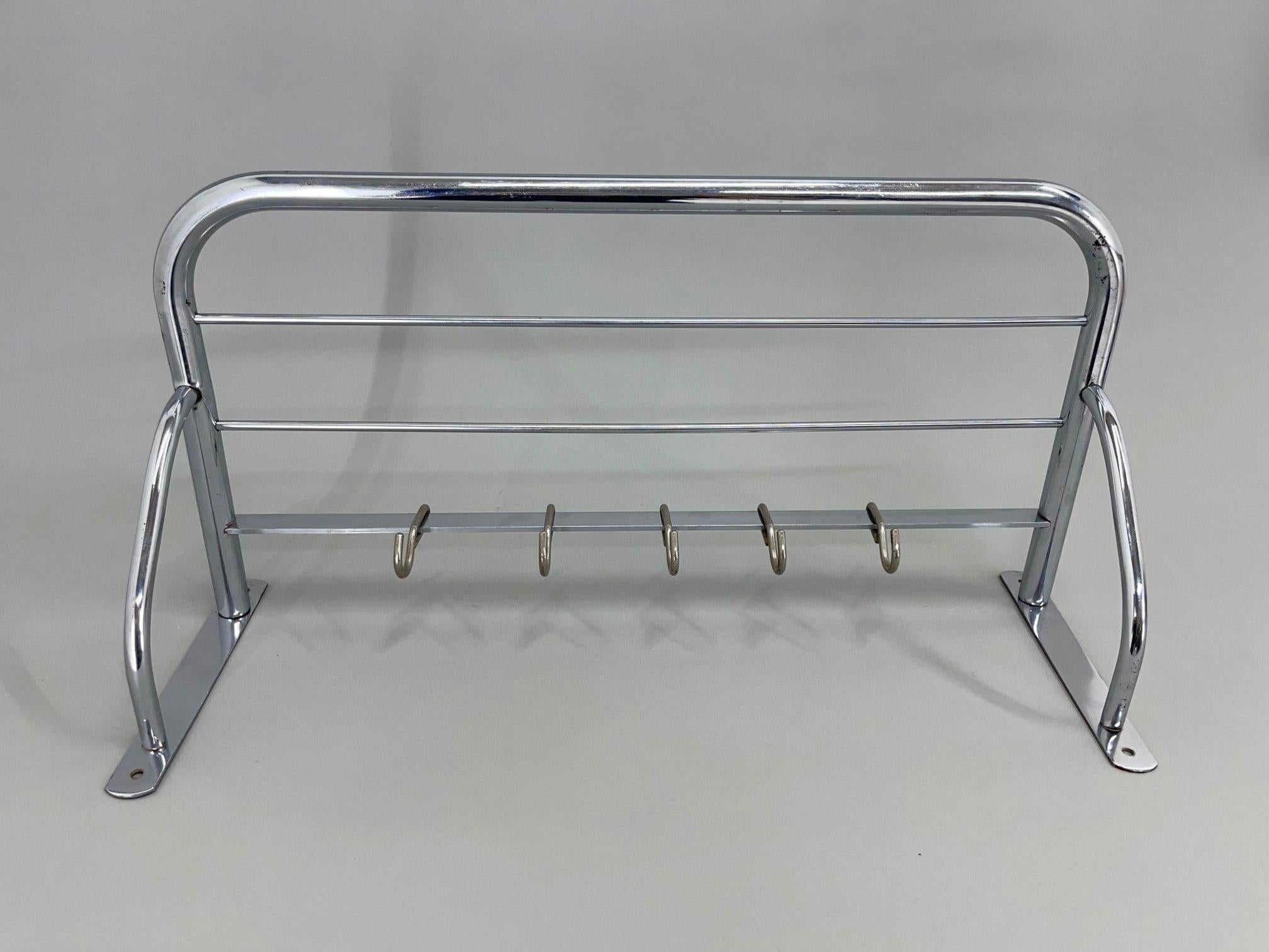 Mid-20th Century 1930's Bauhaus or Functionalist Chrome Wall Coat Hanger For Sale