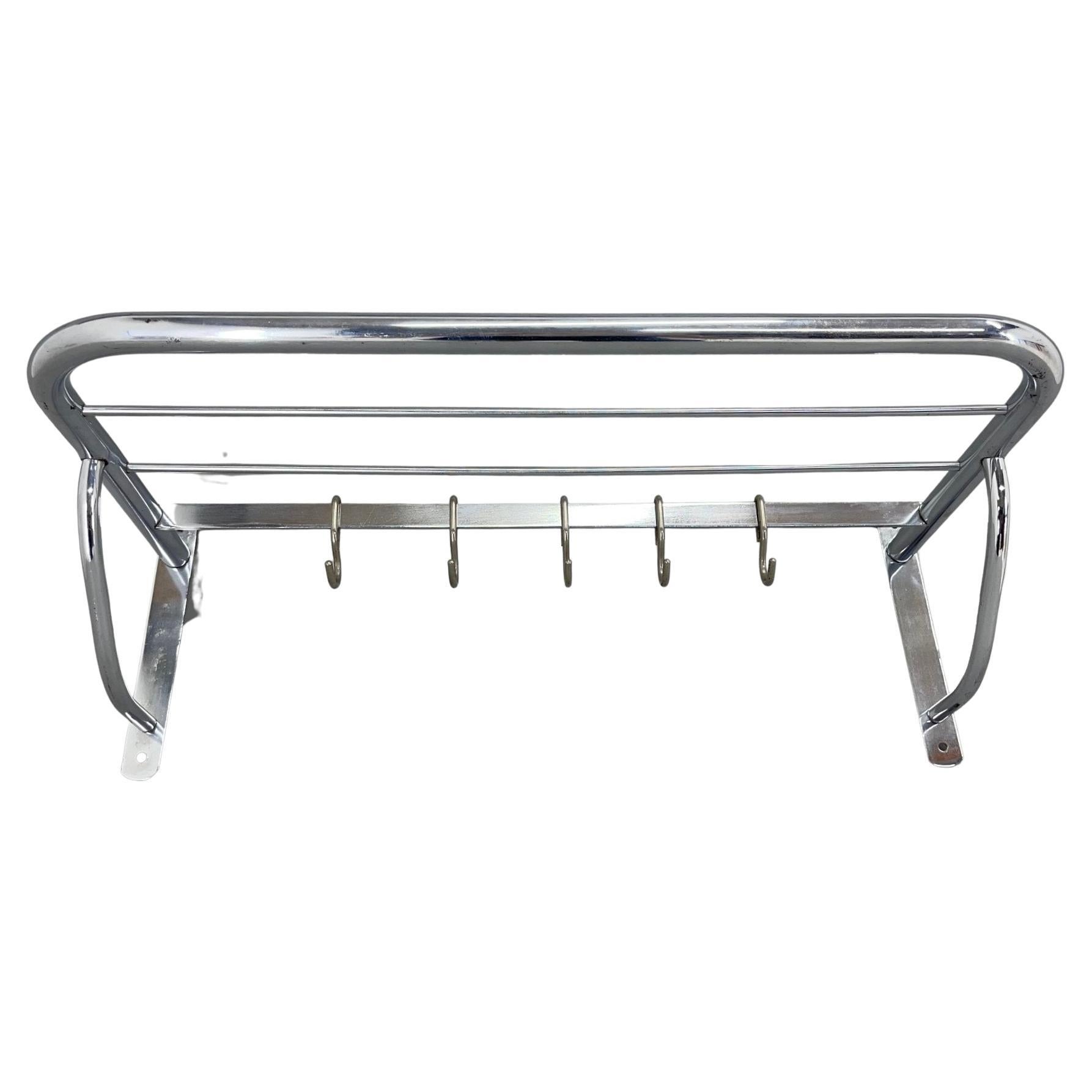 1930's Bauhaus or Functionalist Chrome Wall Coat Hanger For Sale