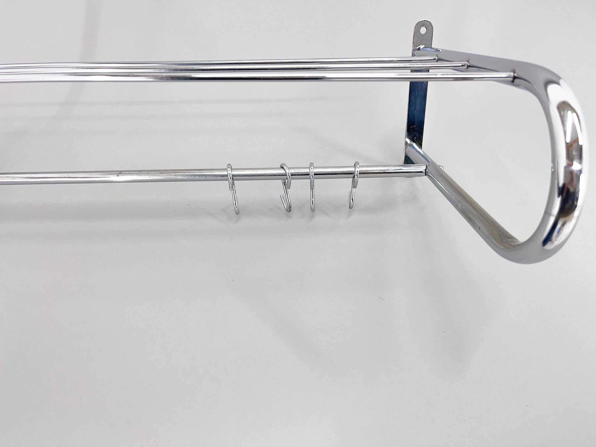 1930s Bauhaus or Functionalist Chrome Wall Hanger In Good Condition In Praha, CZ