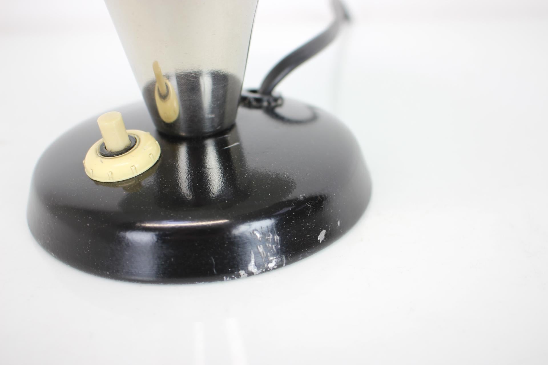 Metal 1930's Bauhaus Table Lamp, Czechoslovakia For Sale