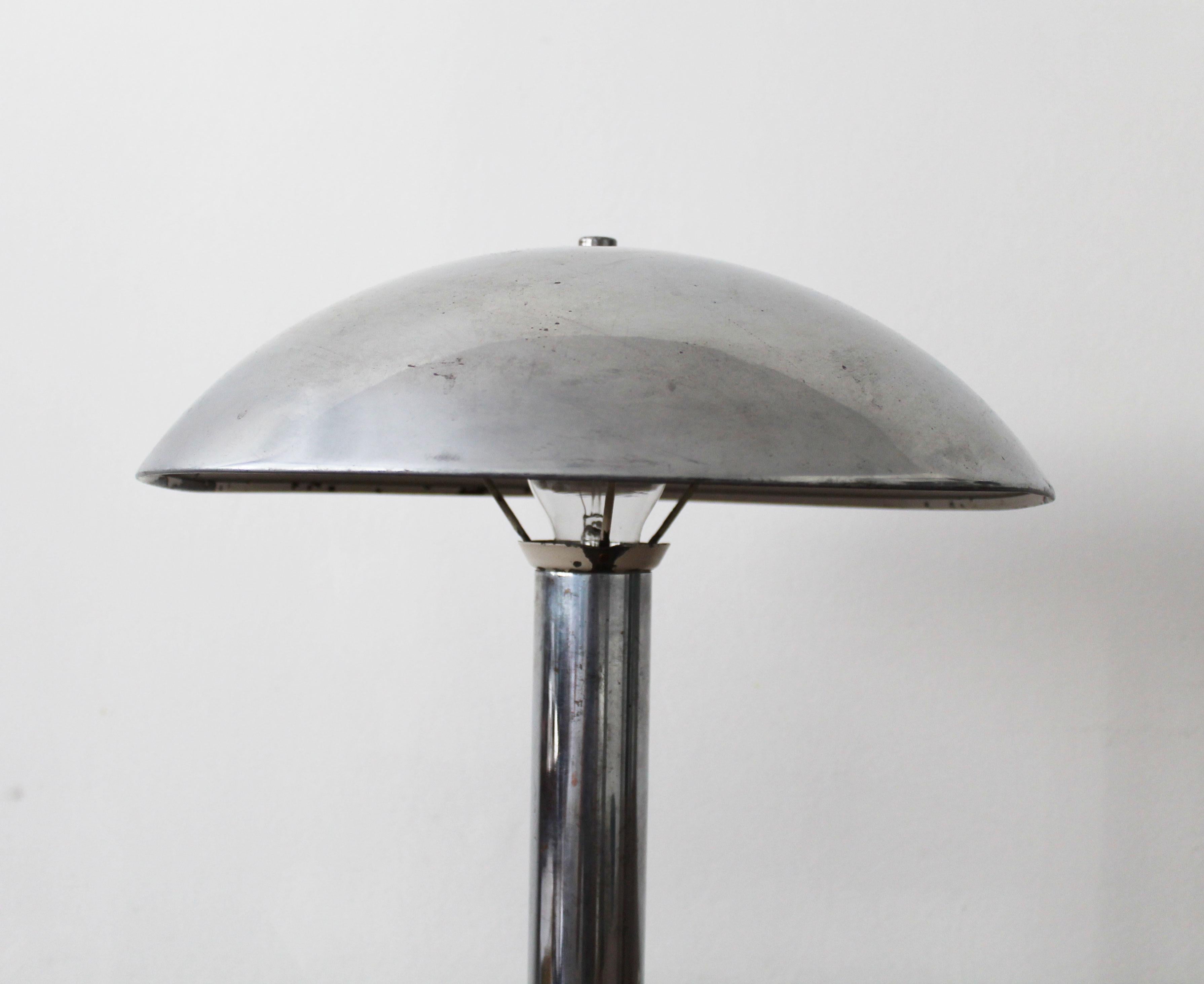 Stainless Steel 1930's Bauhaus Table Lamp