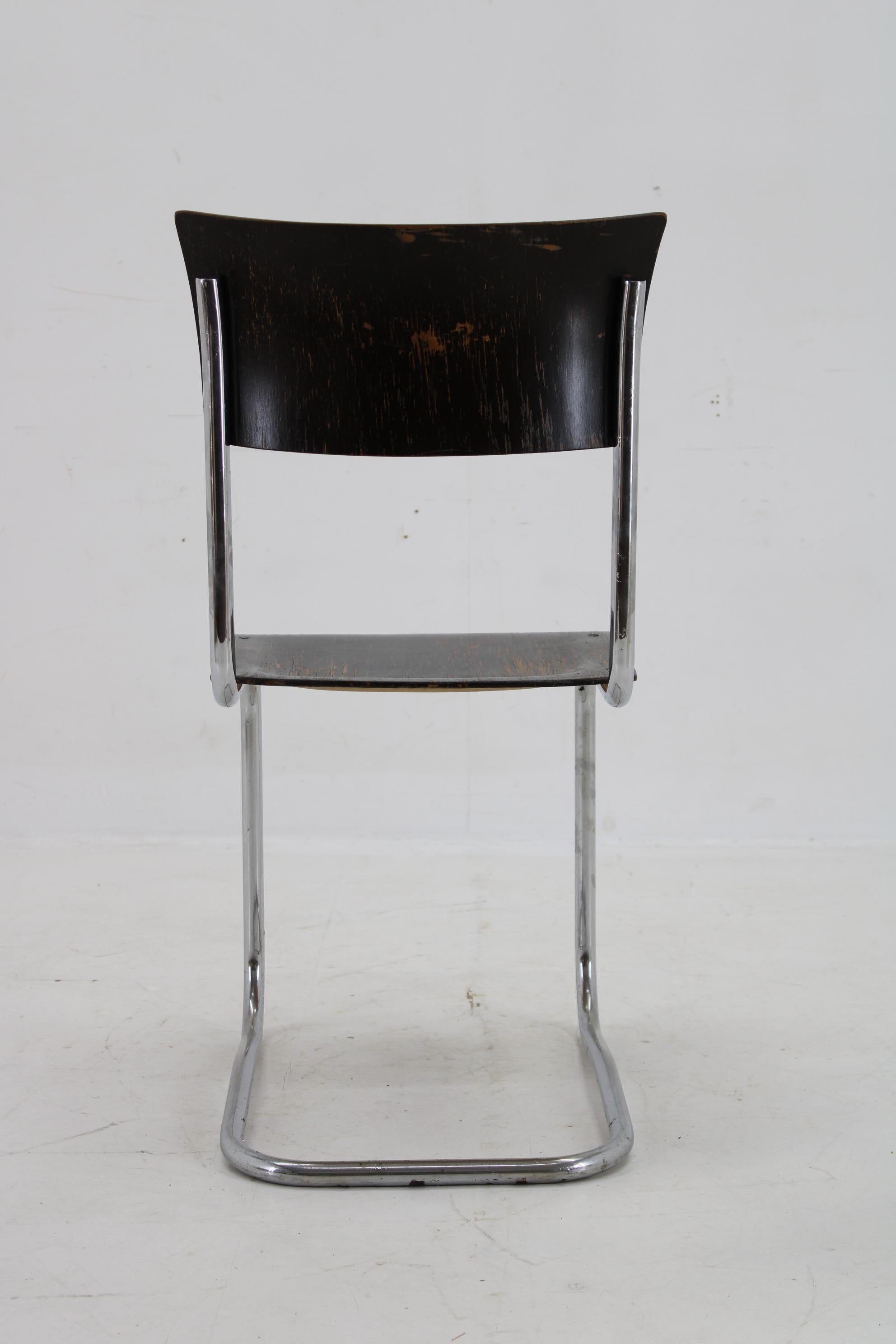 1930s Bauhaus Tubular Chair by Robert Slezak , Czechoslovakia For Sale 1