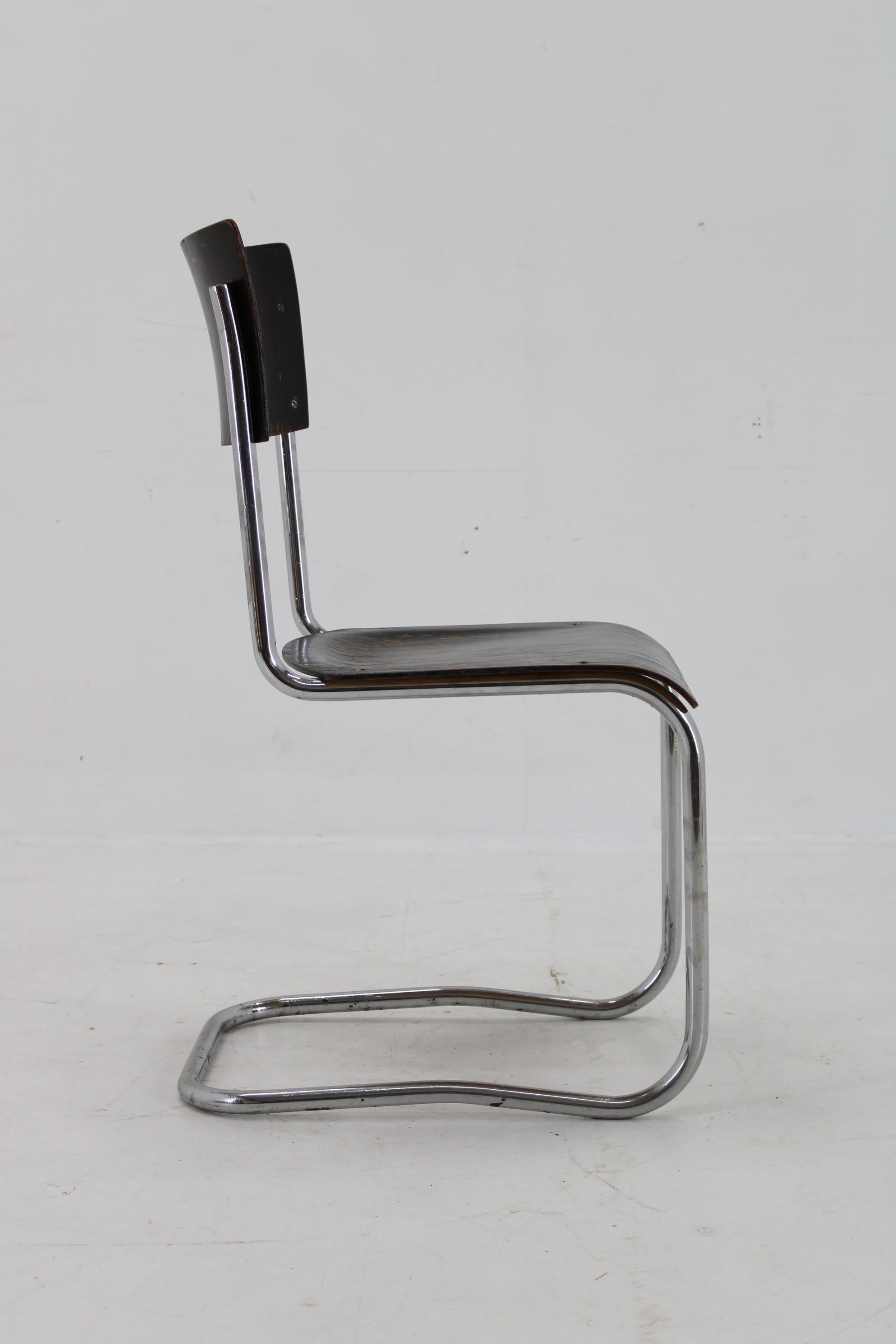 1930s Bauhaus Tubular Chair by Robert Slezak , Czechoslovakia For Sale 2