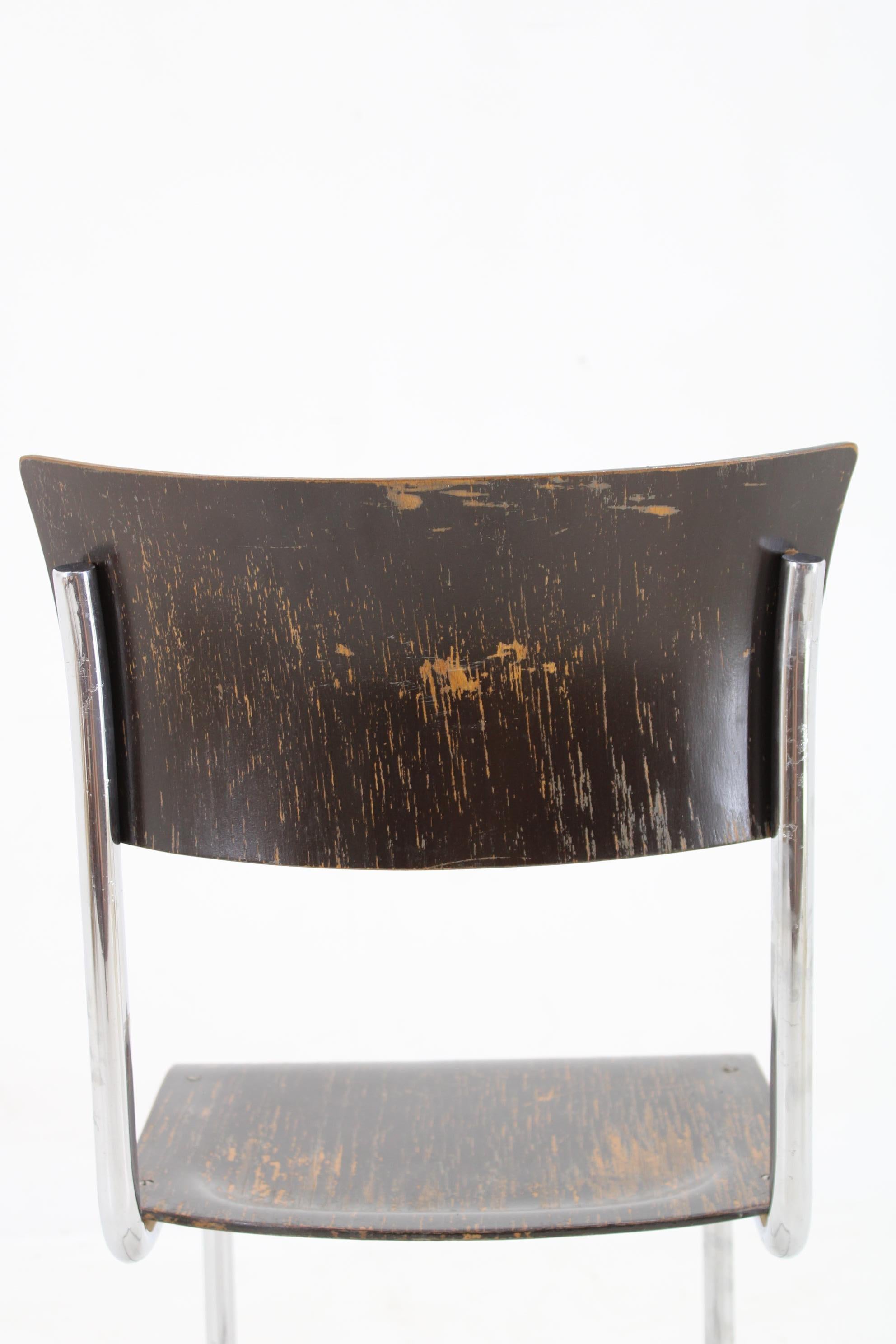 1930s Bauhaus Tubular Chair by Robert Slezak , Czechoslovakia For Sale 3