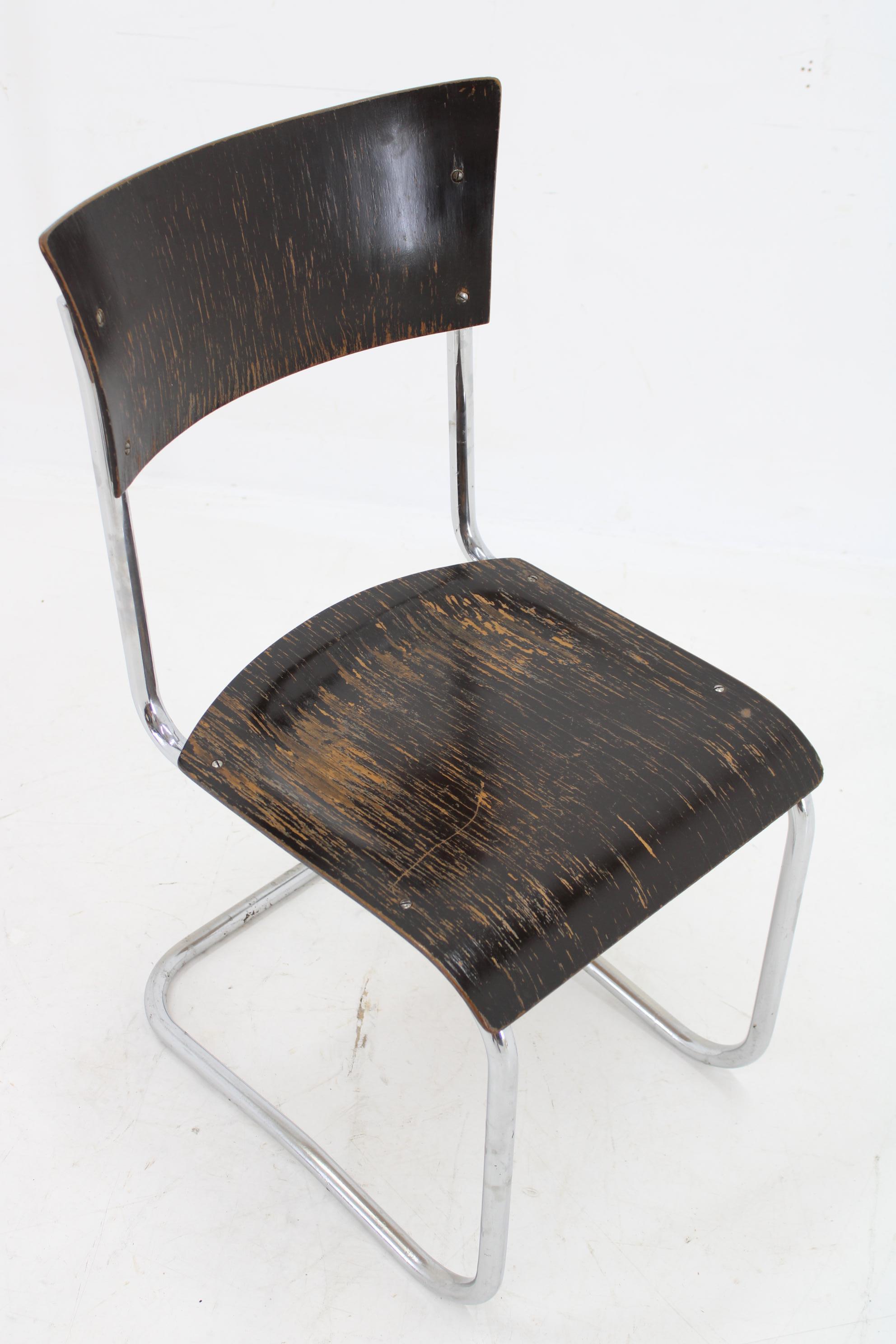 1930s Bauhaus Tubular Chair by Robert Slezak , Czechoslovakia For Sale 4