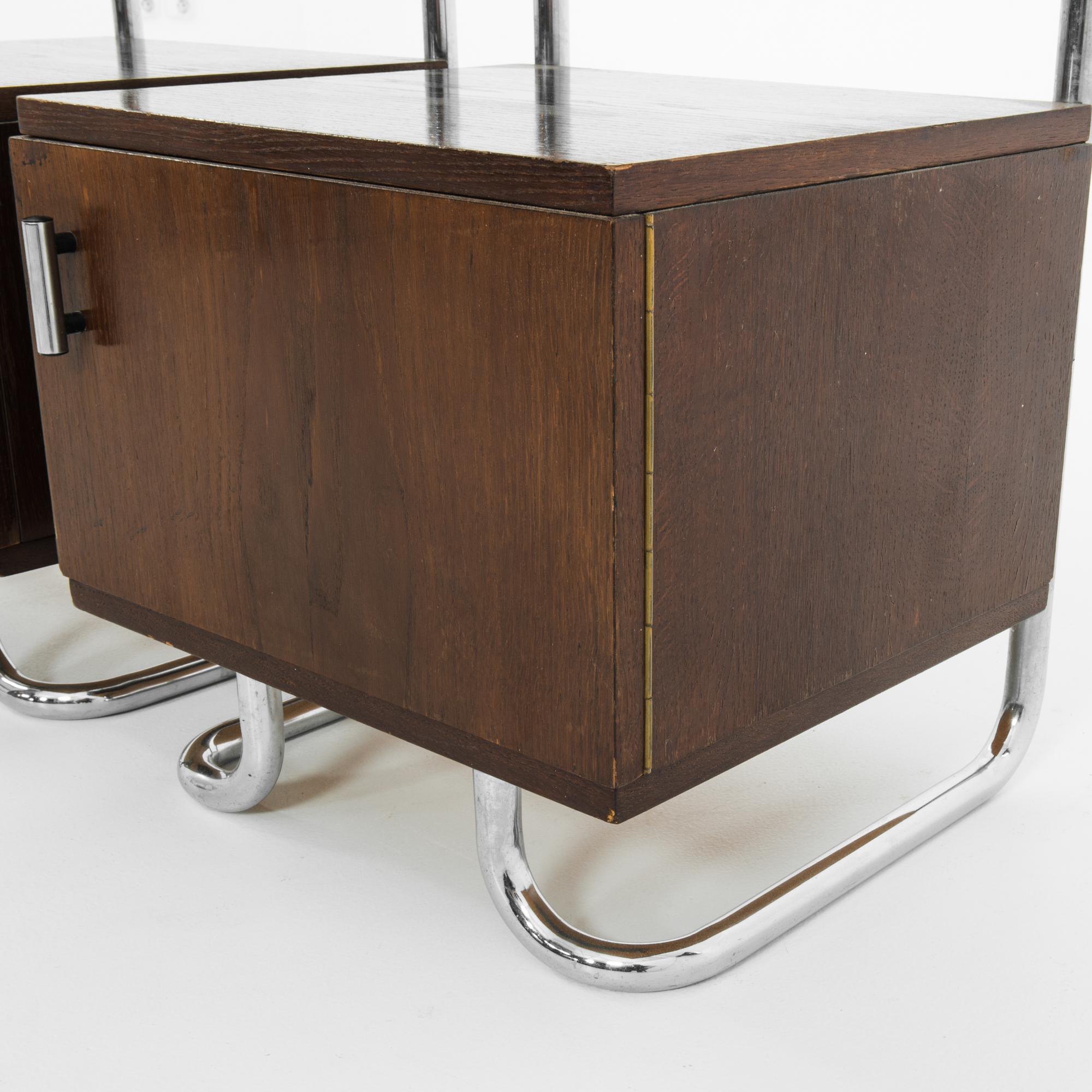 1930s Bauhaus Tubular Steel Nightstands, a Pair 1