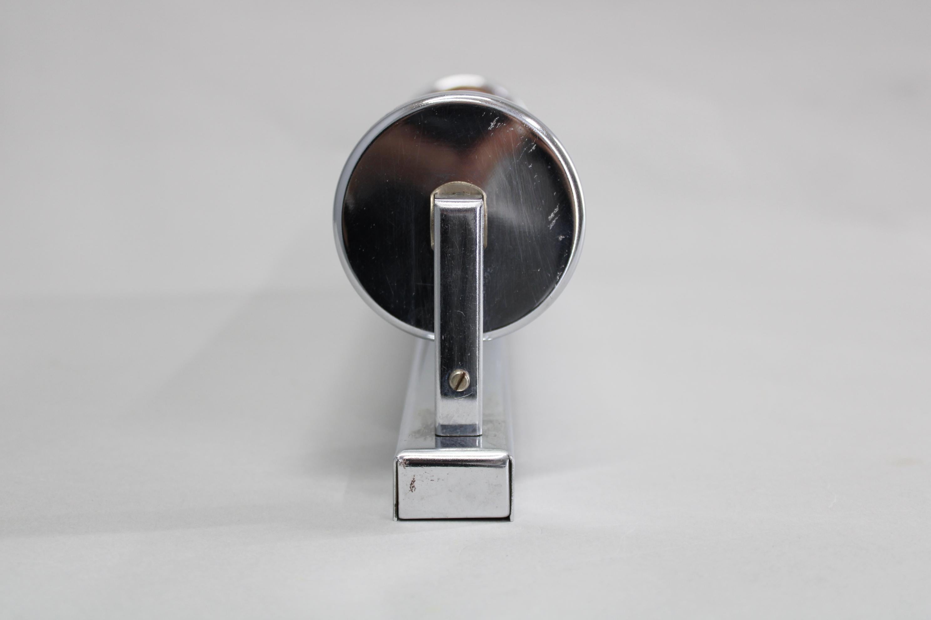 Art Deco 1930s Bauhaus Tubular Wall Light, Chrome & Glass, Czechoslovakia For Sale