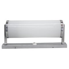1930s Bauhaus Tubular Wall Light, Chrome & Glass, Czechoslovakia