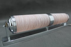 1930s Bauhaus Tubular Wall Light With Pink Glass, Czechoslovakia