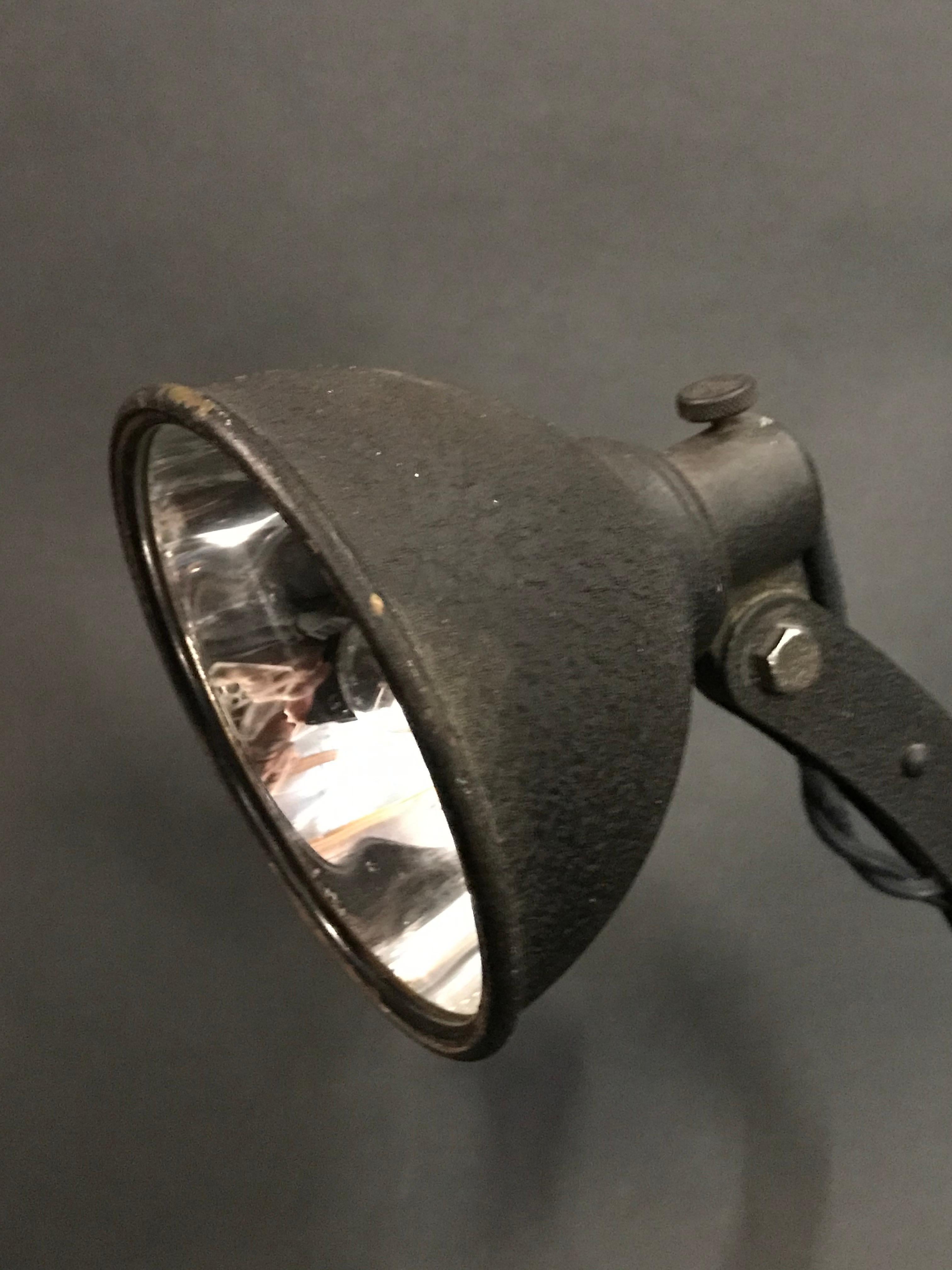 1930's Bausch and Lomb Articulating Task Lamp with Original Reflector In Good Condition For Sale In Fort mill, SC