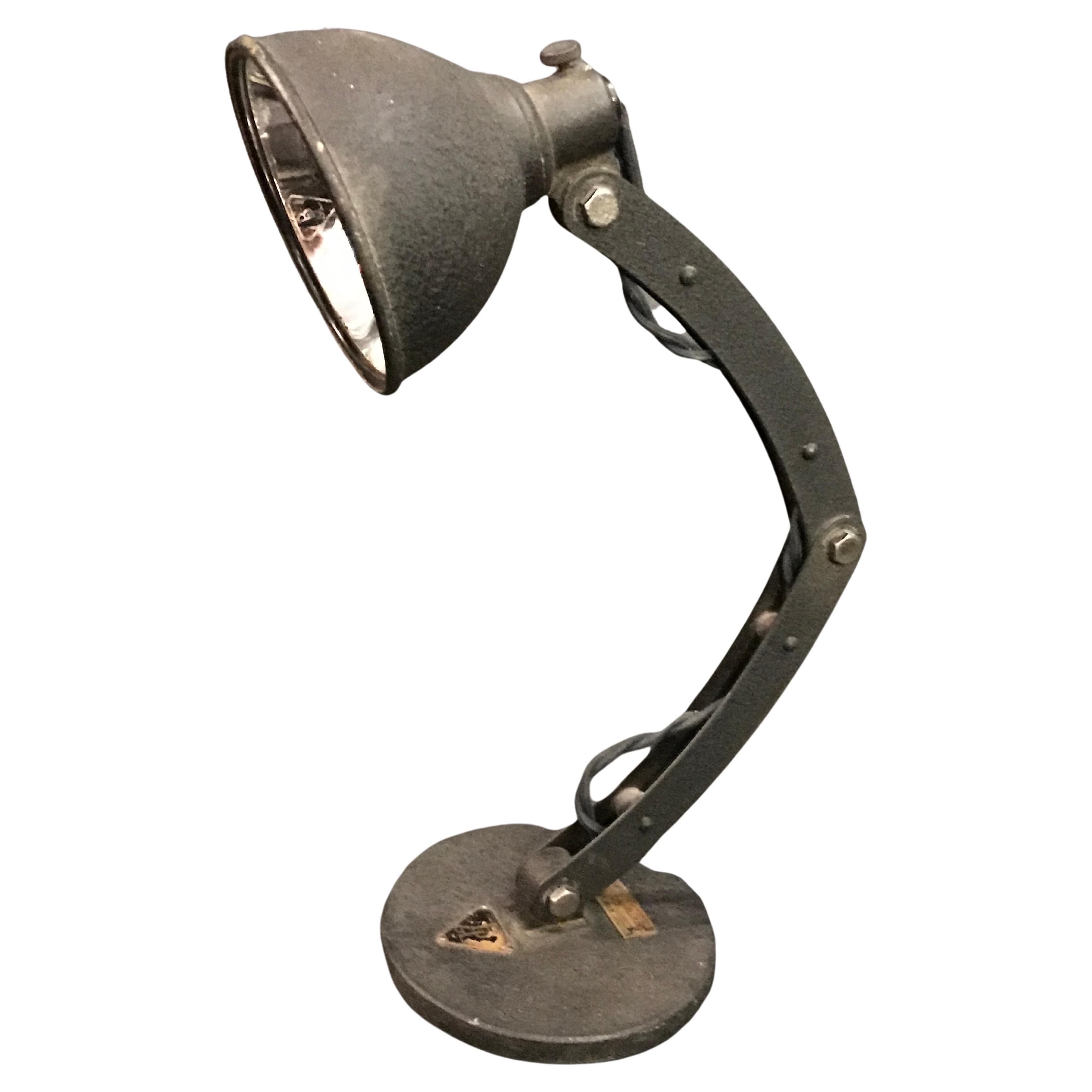 1930's Bausch and Lomb Articulating Task Lamp with Original Reflector For  Sale at 1stDibs