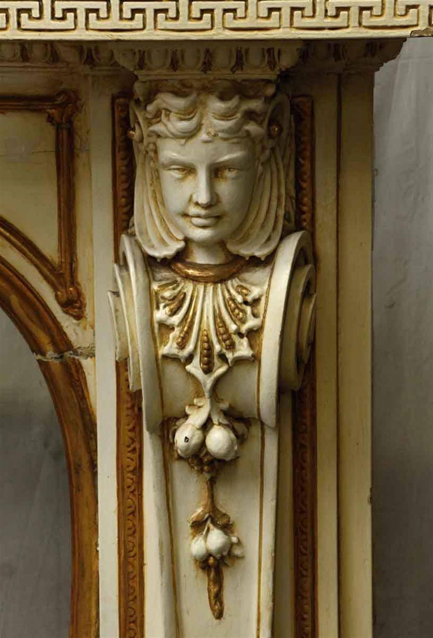 1930s Beautiful Carved Wooden Figural Mantel from Park Ave Apartment In Excellent Condition In New York, NY