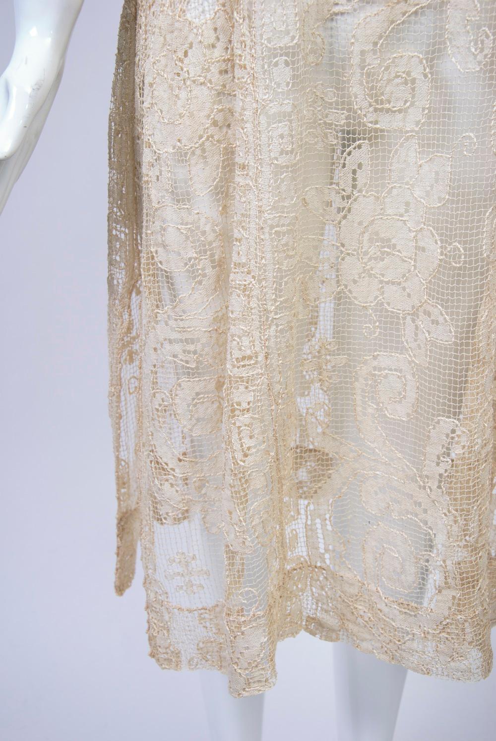 1930s Beige Lace Dress For Sale at 1stDibs | 1930s fashion, beige lace ...