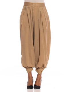 1930S Beige Wool Gabardine  Voluminous Theatrical Mens Pants From Hollywood