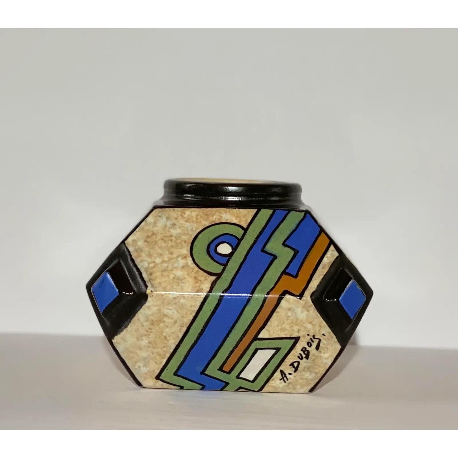 European 1930s Belgian Art Deco Ceramic A, Dubois Ceramic Vase
