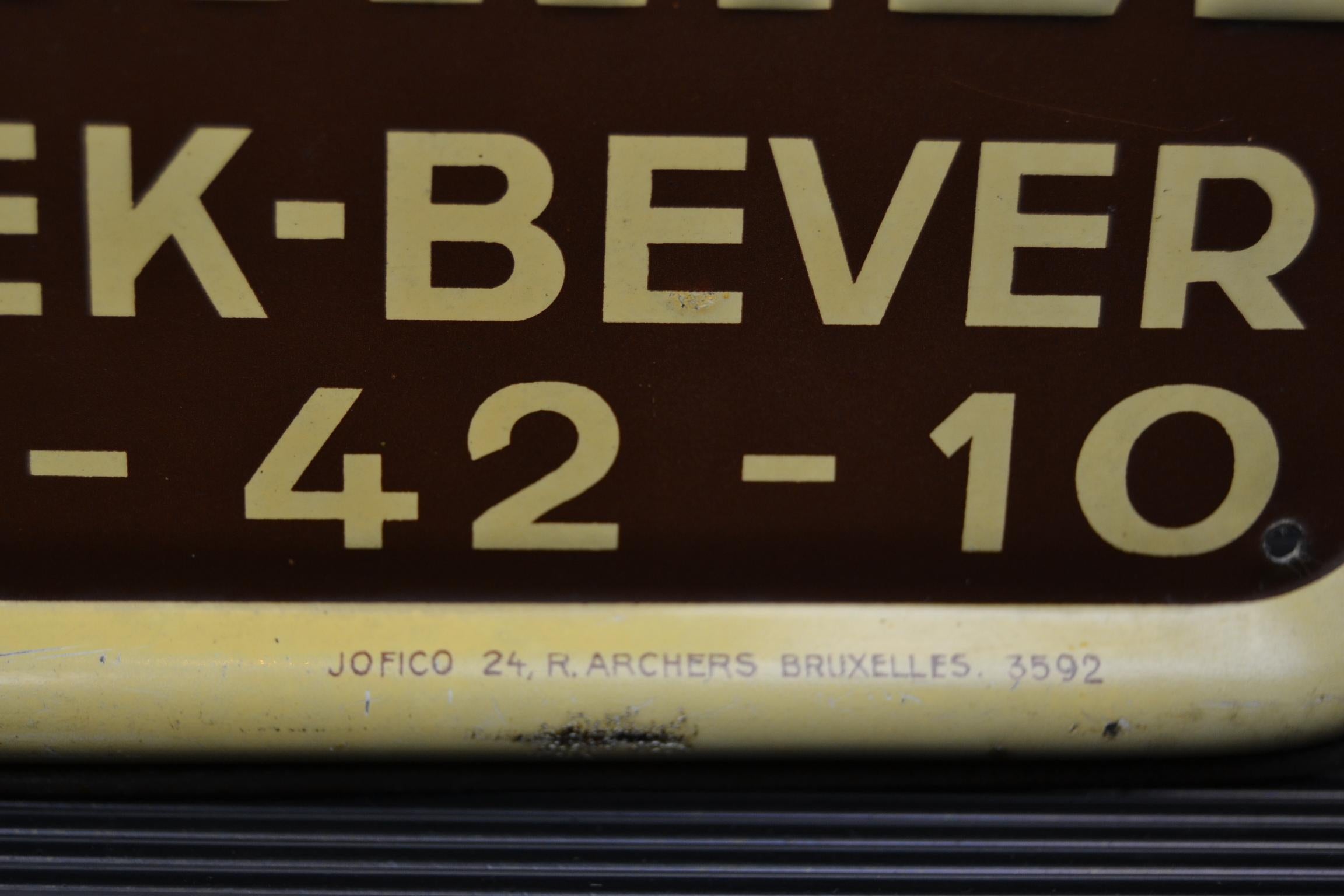 1930s Belgian Beer Sign for Cherry Beer Lambic, Art Deco Tin Sign 3