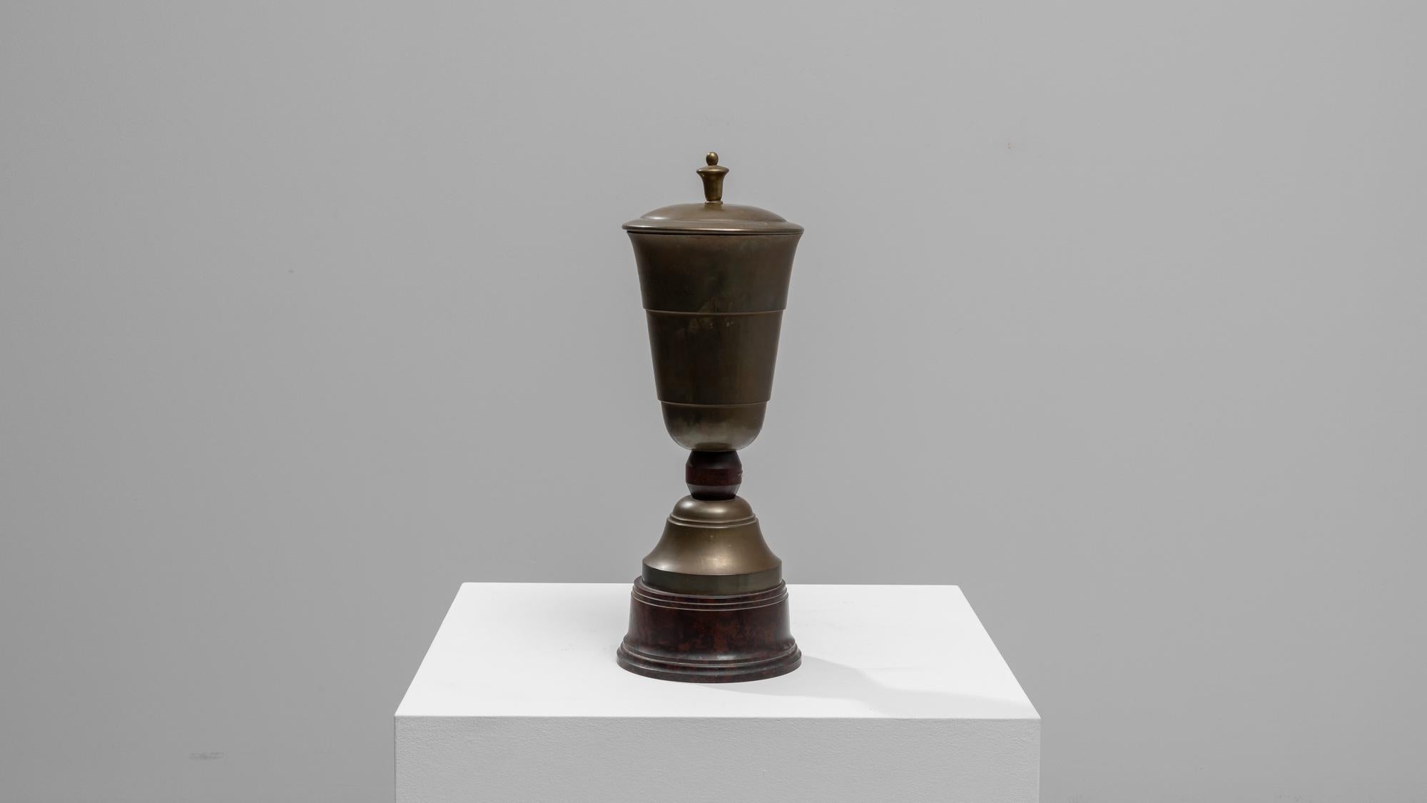 1930s Belgian Brass Goblet With Lid 7