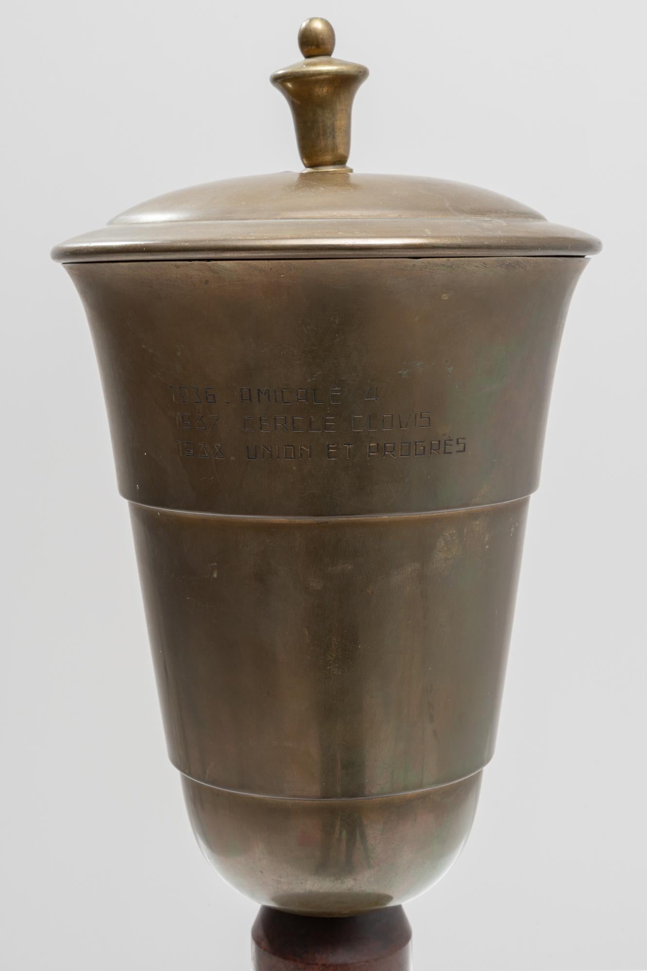 20th Century 1930s Belgian Brass Goblet With Lid