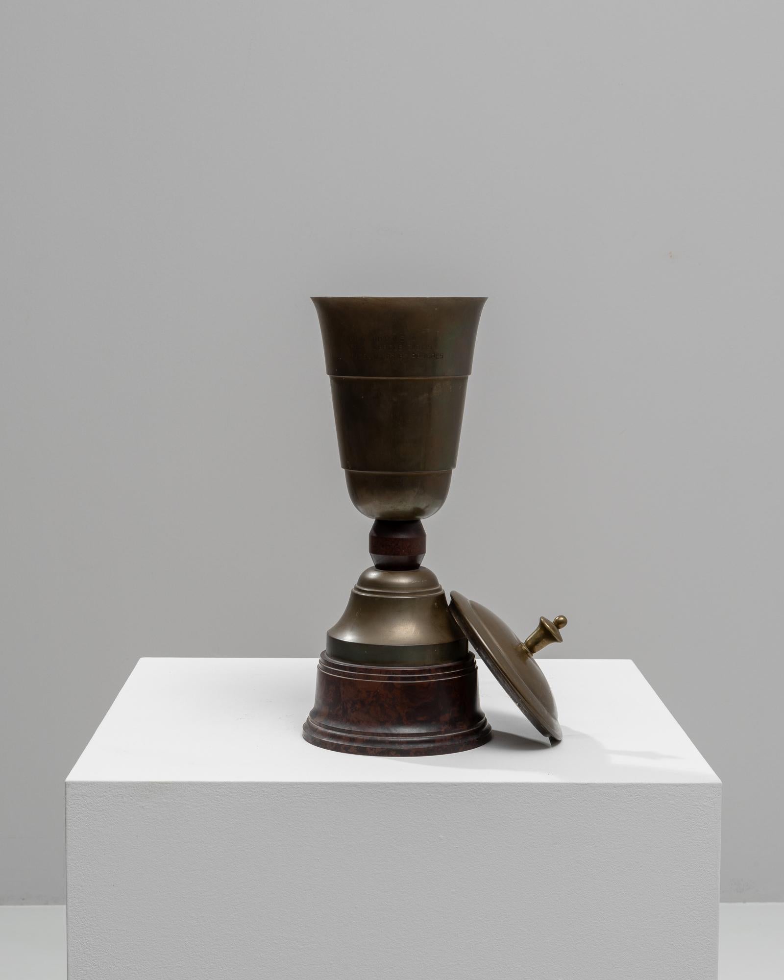 1930s Belgian Brass Goblet With Lid 2