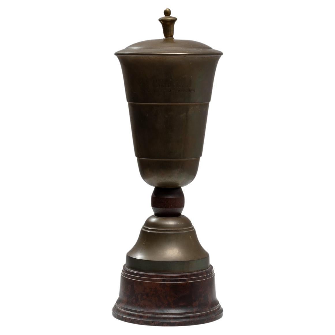 1930s Belgian Brass Goblet With Lid