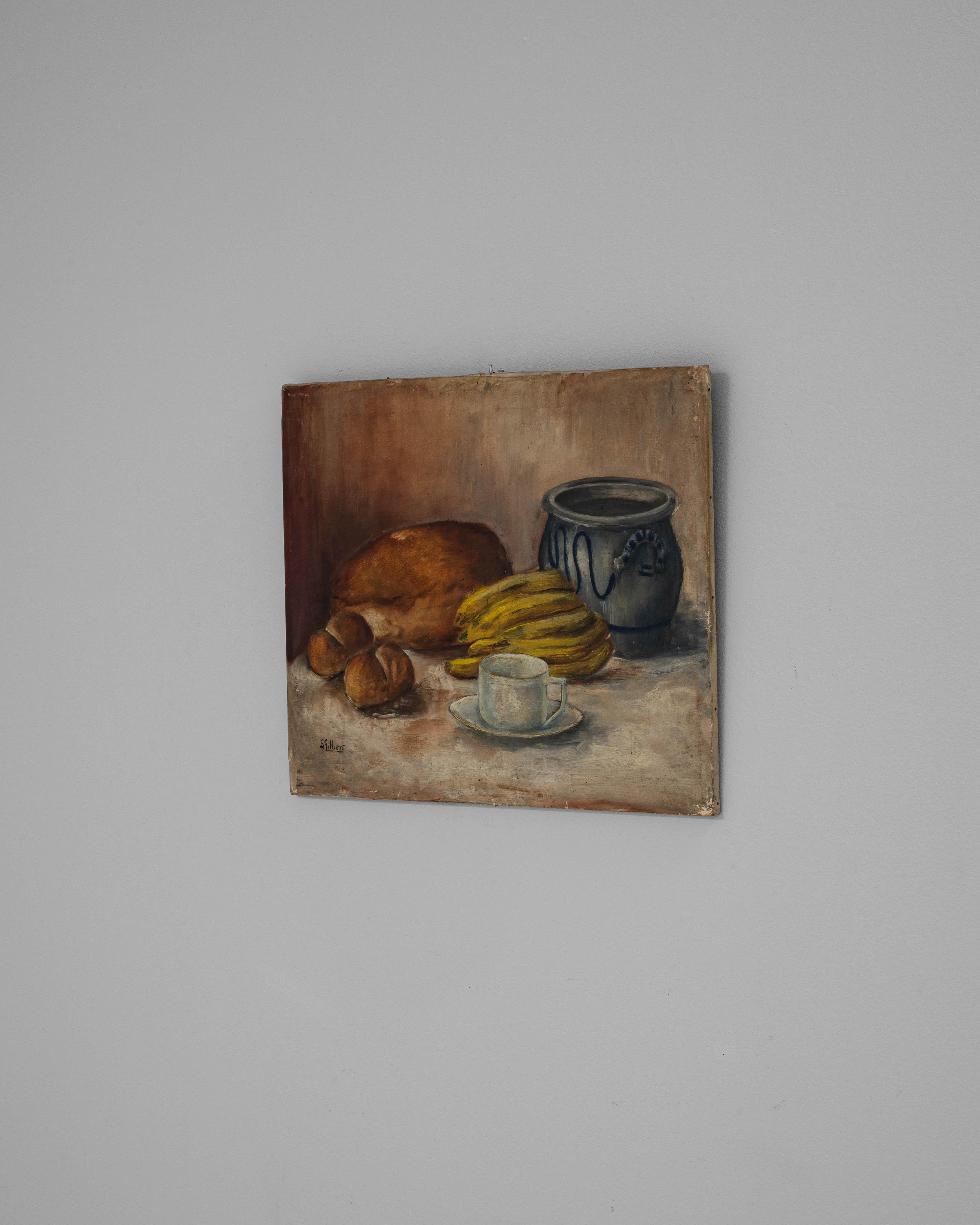 1930s Belgian Still Life Composition Painting By S. Gilbert For Sale 2