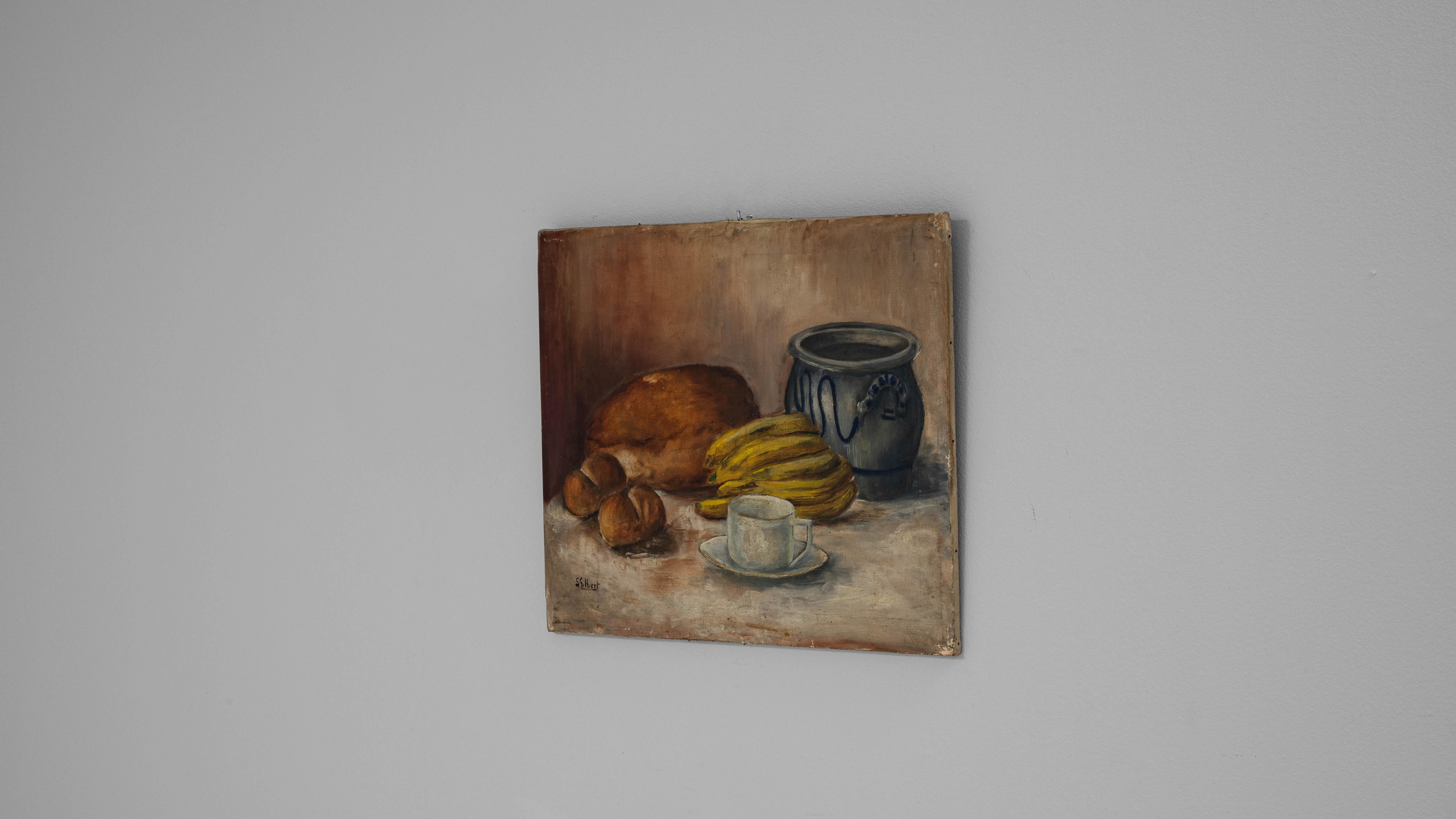 1930s Belgian Still Life Composition Painting By S. Gilbert For Sale 3