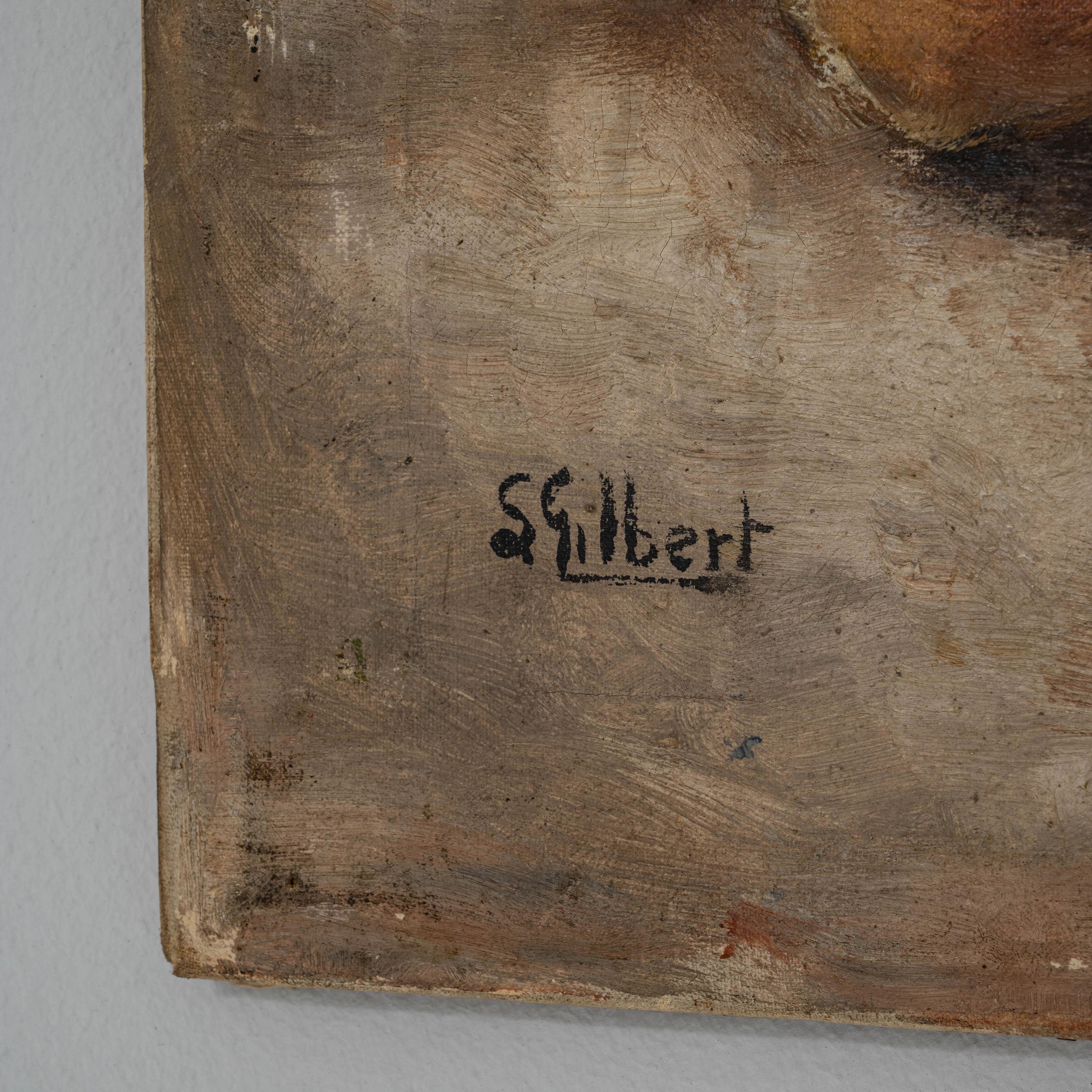 1930s Belgian Still Life Composition Painting By S. Gilbert For Sale 4