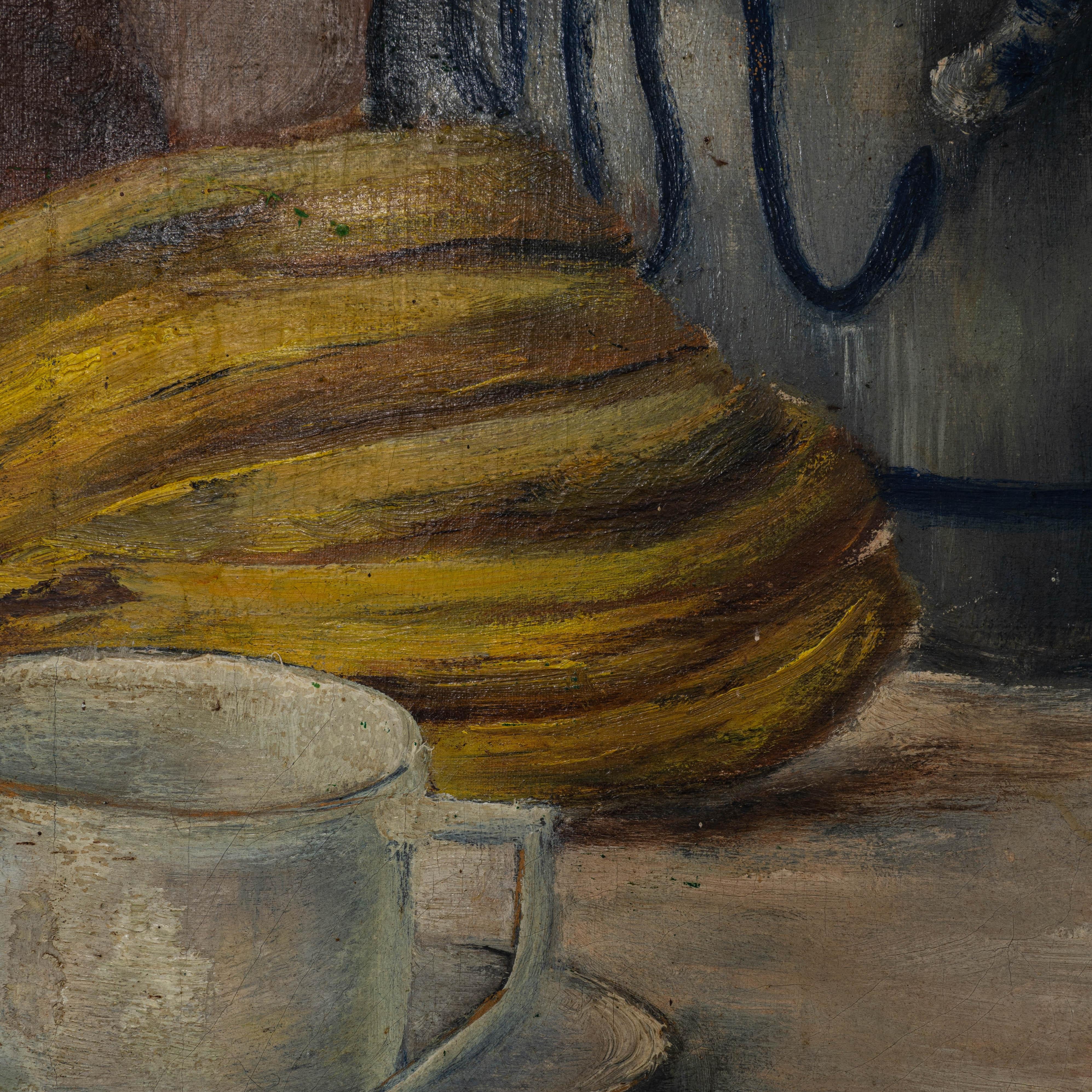 1930s Belgian Still Life Composition Painting By S. Gilbert For Sale 5