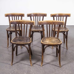 1930s Bentwood Bistro Dining Chairs by Luterma, Set of Five