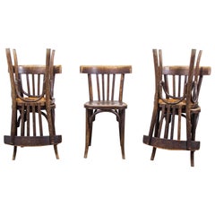 1930s Bentwood Bistro Dining Chairs by Luterma, Set of Five