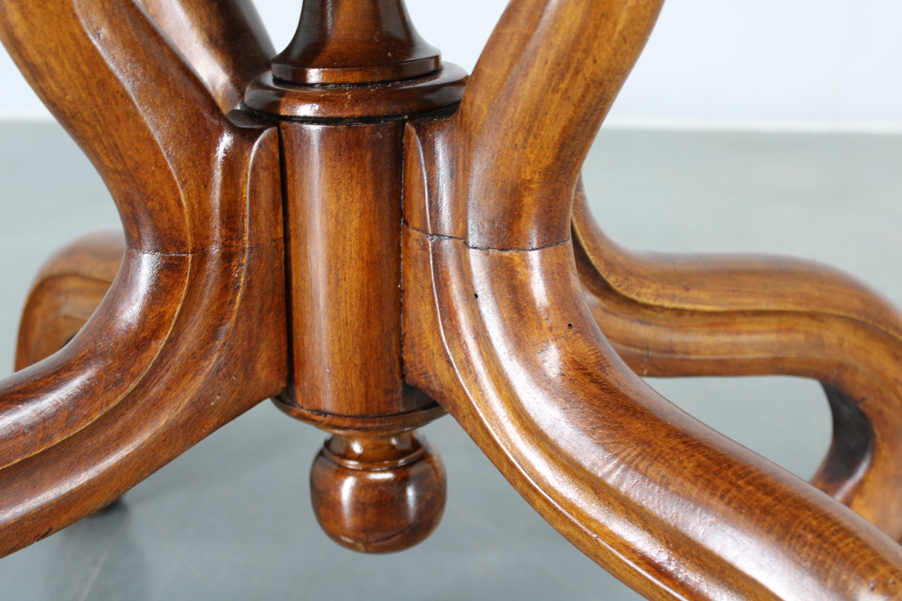 1930s Bentwood Table with Walnut Top Finish, Czechoslovakia For Sale 8