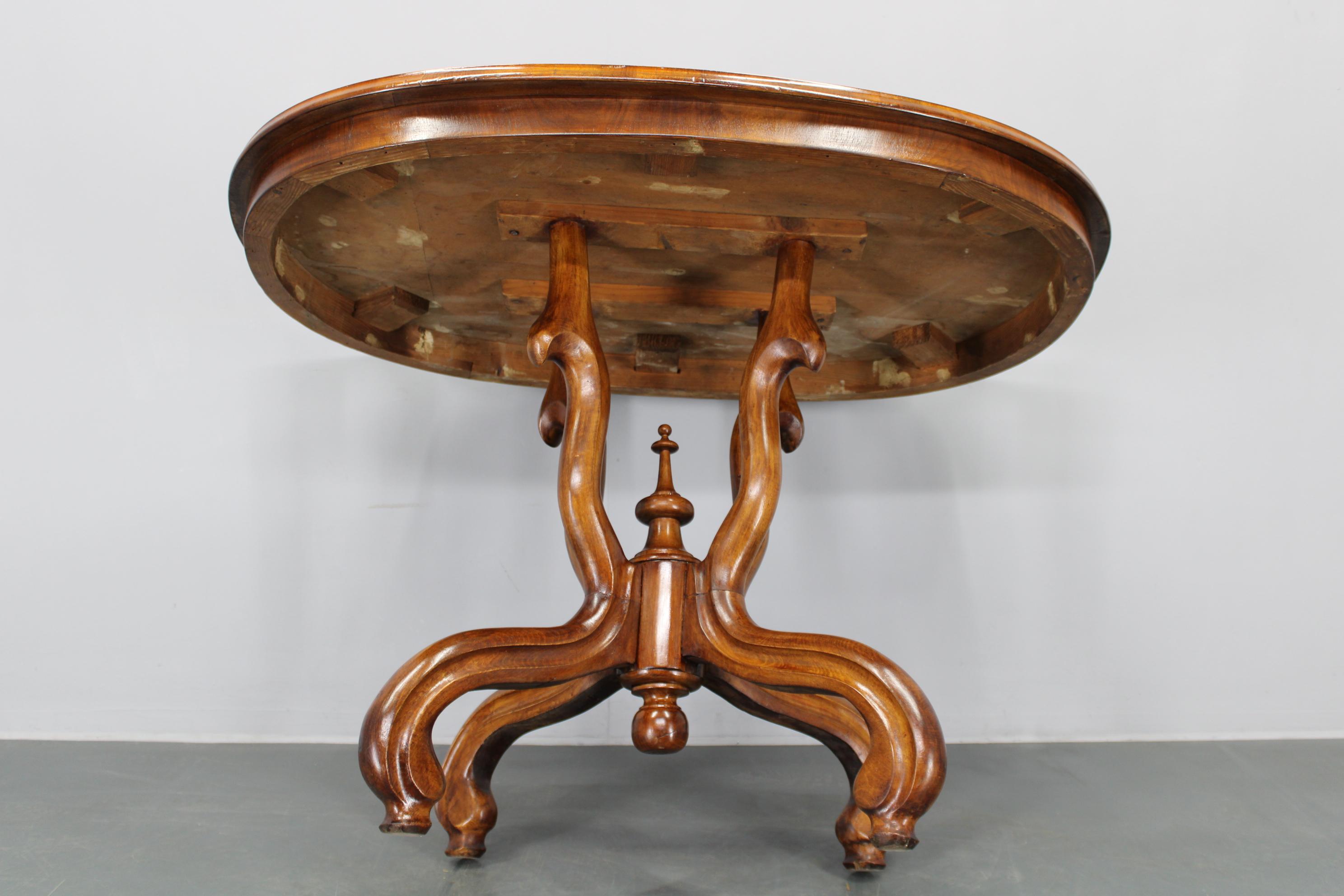 1930s Bentwood Table with Walnut Top Finish, Czechoslovakia For Sale 10
