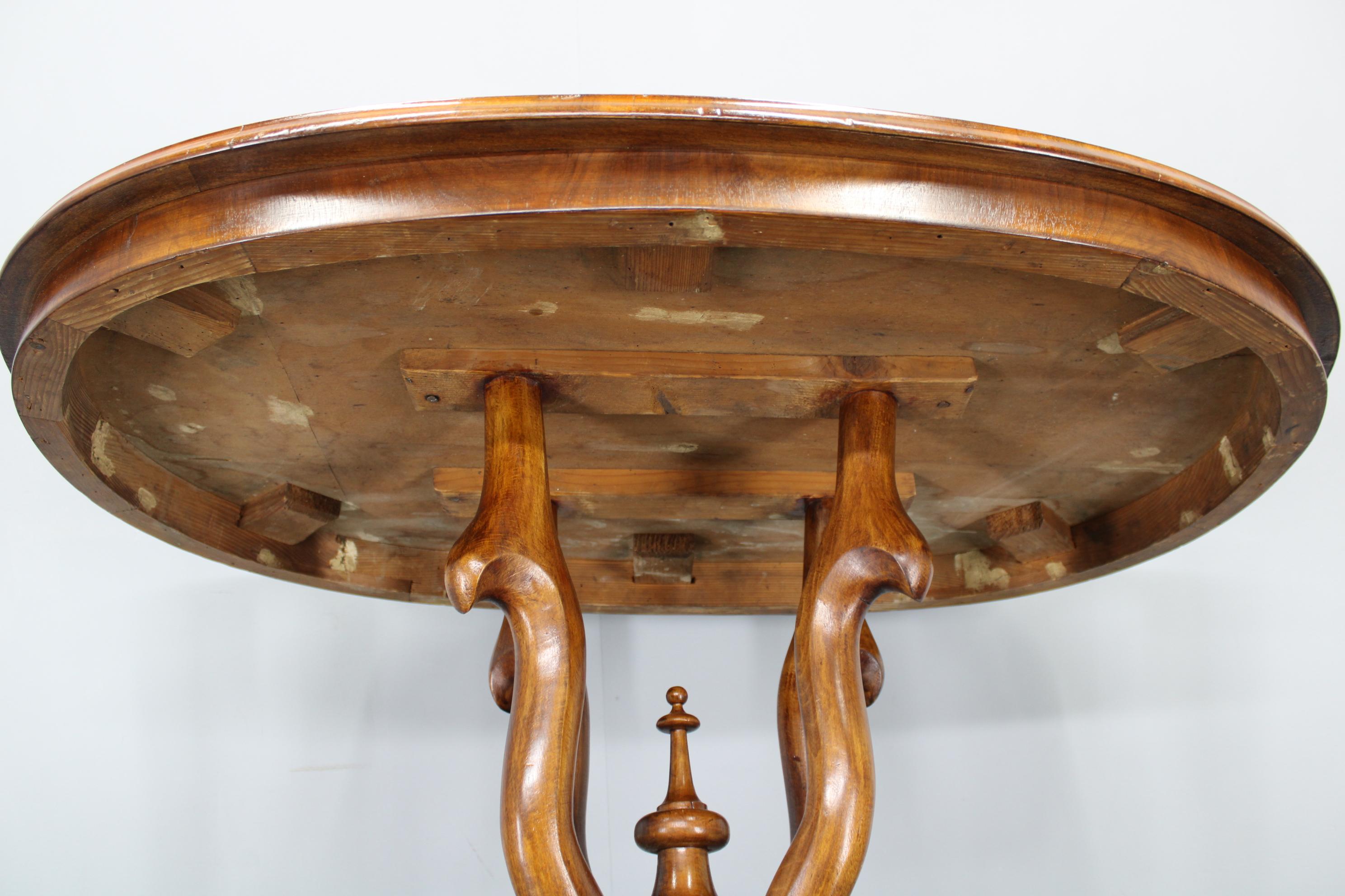 1930s Bentwood Table with Walnut Top Finish, Czechoslovakia For Sale 11