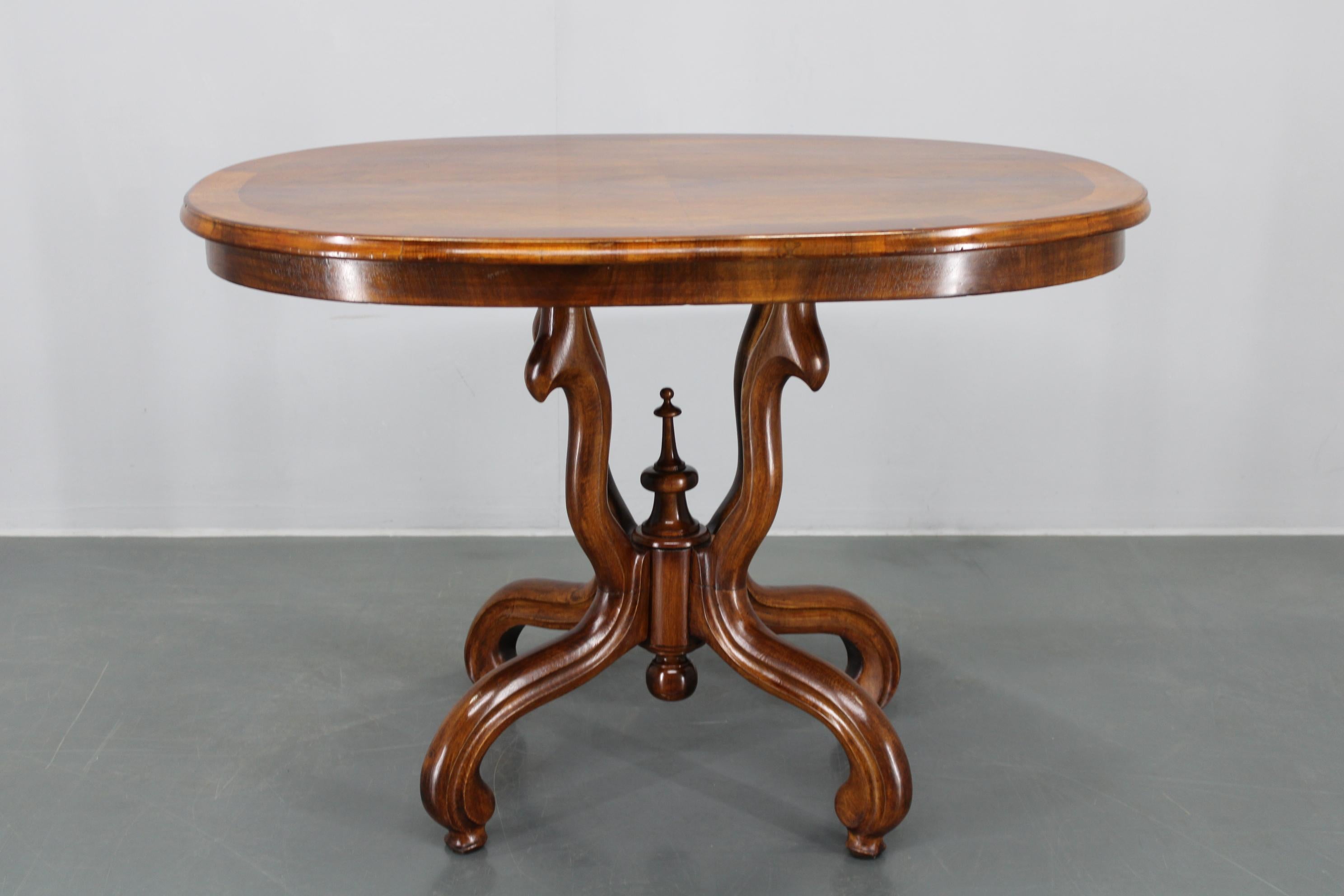 1930s Bentwood Table with Walnut Top Finish, Czechoslovakia In Good Condition For Sale In Praha, CZ