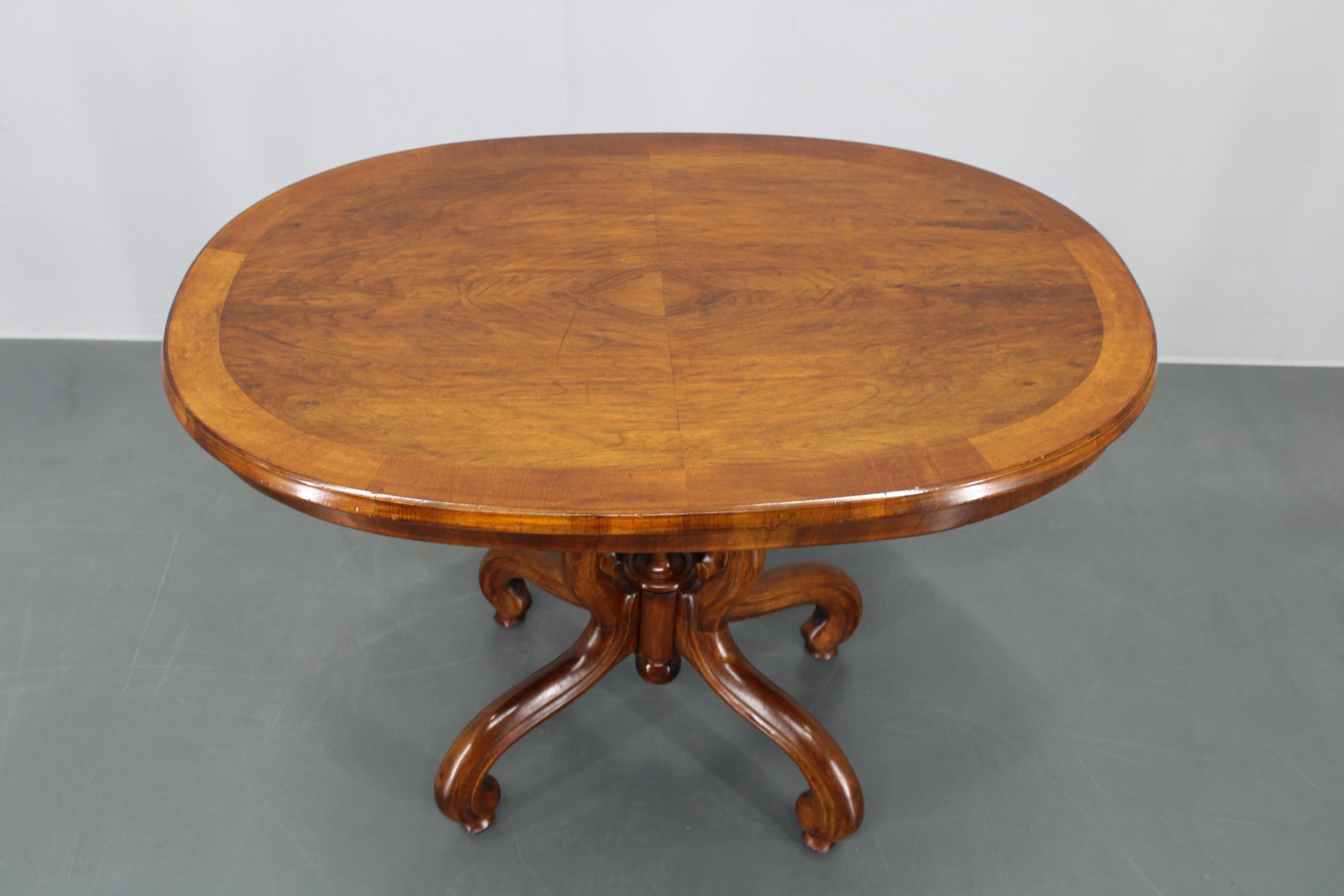 20th Century 1930s Bentwood Table with Walnut Top Finish, Czechoslovakia For Sale
