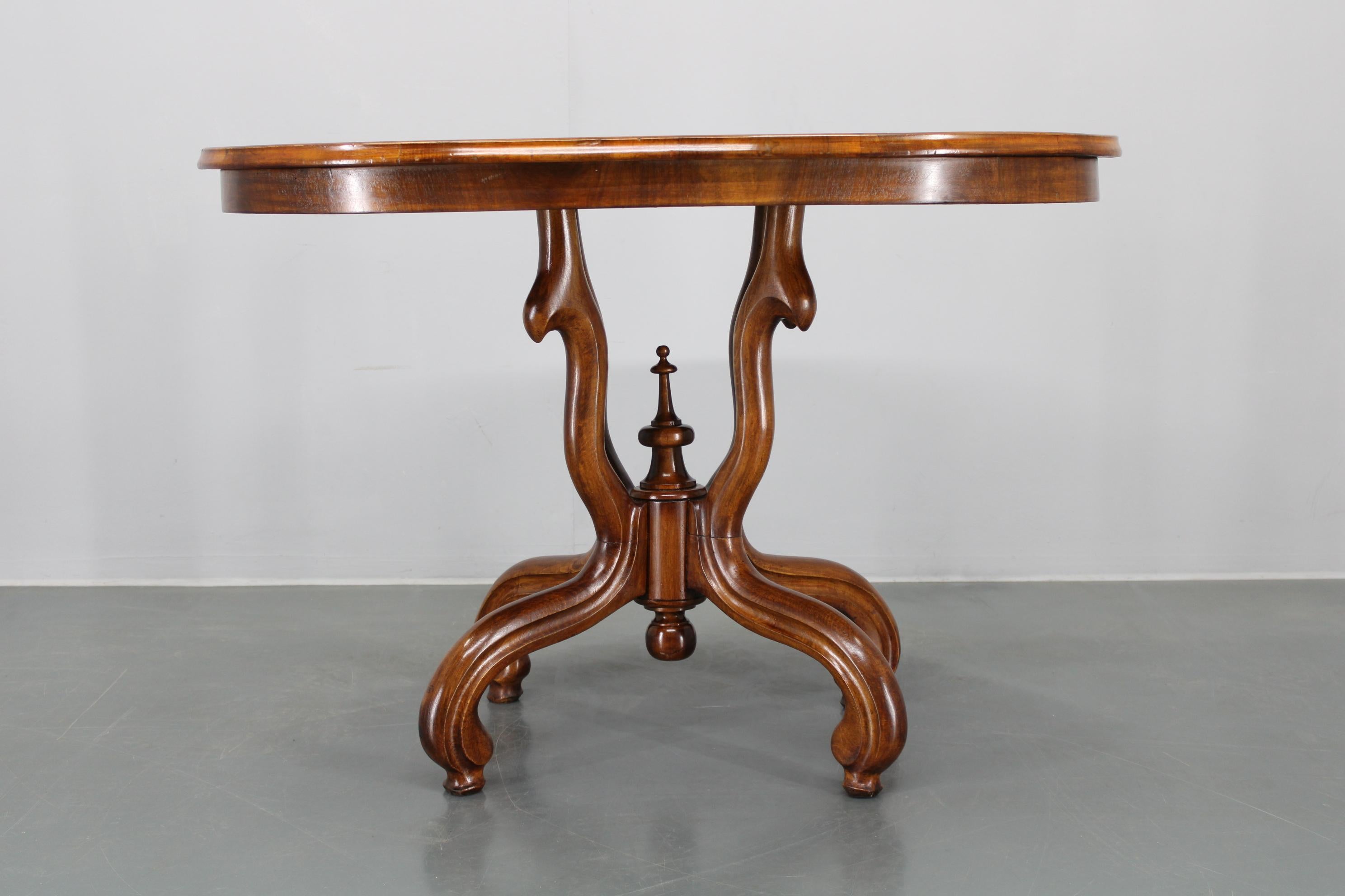 1930s Bentwood Table with Walnut Top Finish, Czechoslovakia For Sale 1