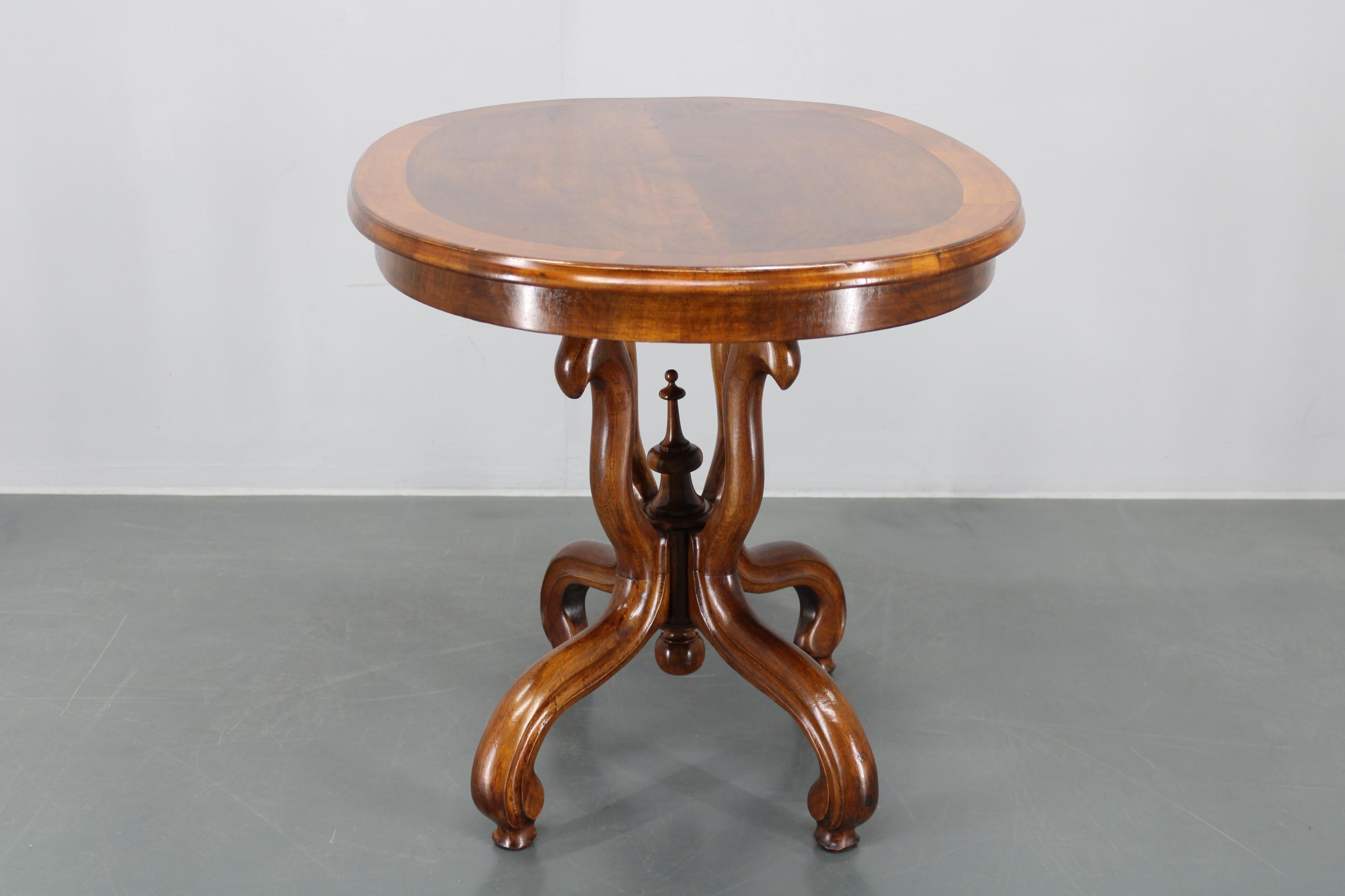 1930s Bentwood Table with Walnut Top Finish, Czechoslovakia For Sale 2