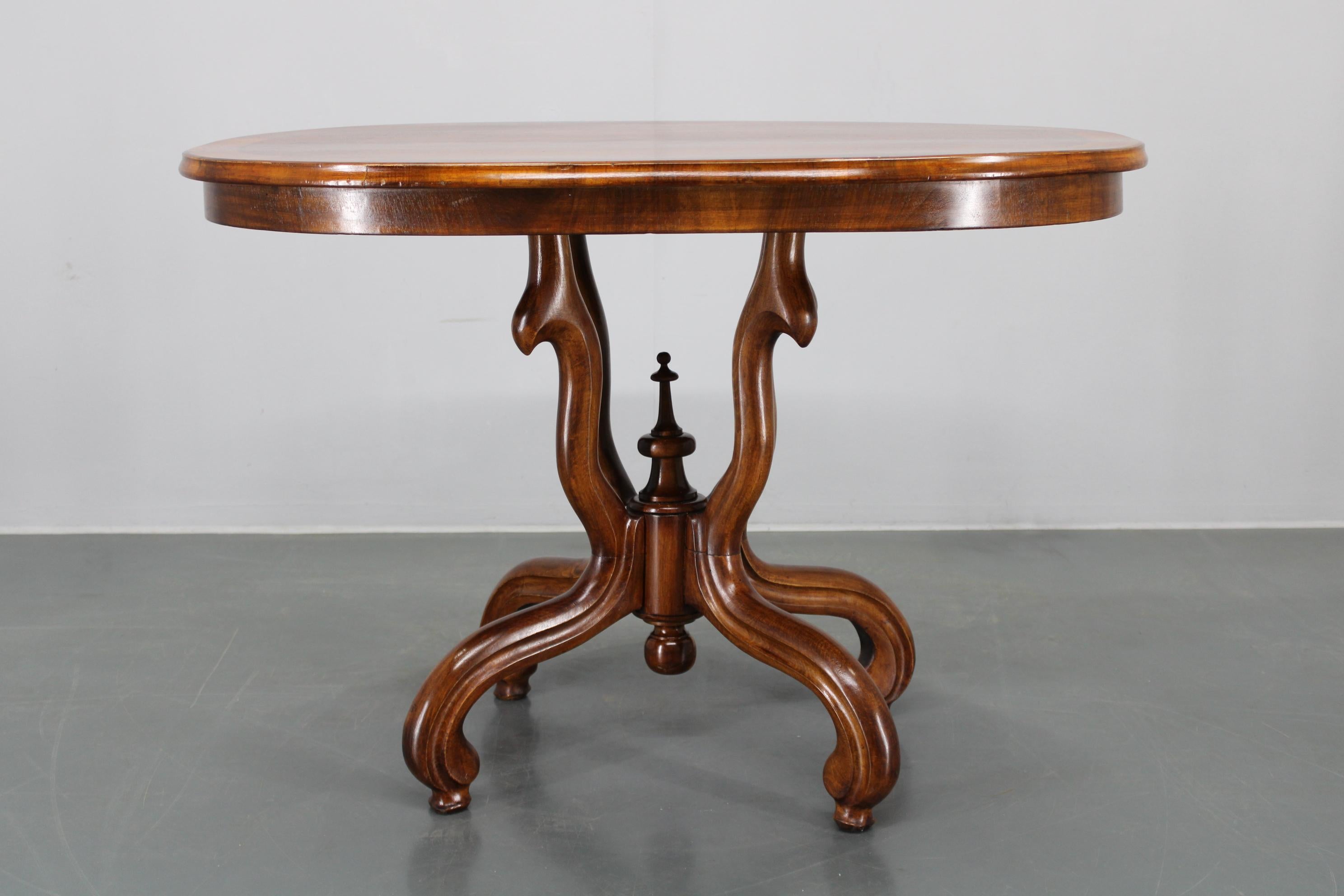 1930s Bentwood Table with Walnut Top Finish, Czechoslovakia For Sale 3