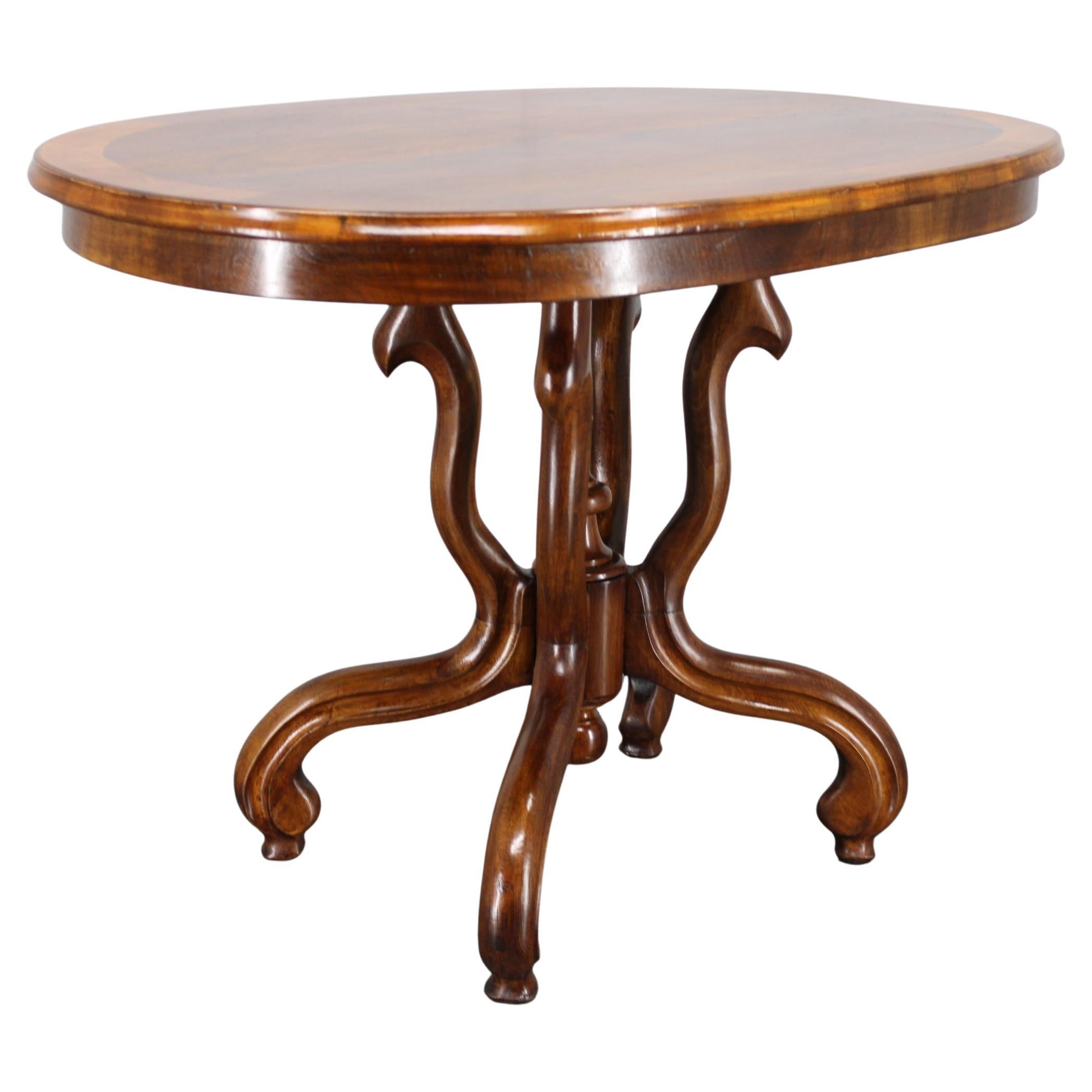 1930s Bentwood Table with Walnut Top Finish, Czechoslovakia