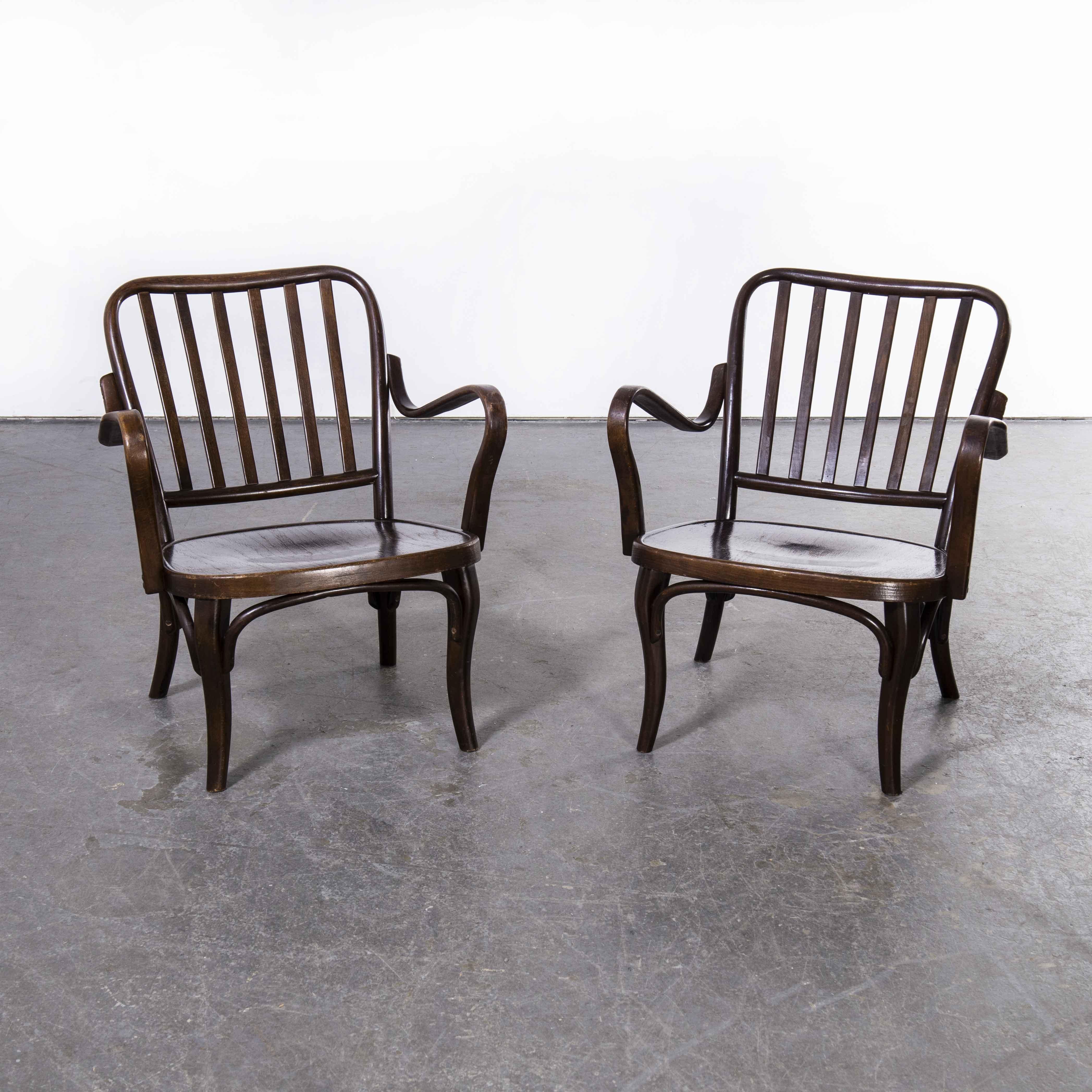 1930's Bentwood Thonet A752 Low Arm Chairs Model A752 by Joseph Frank, Pair 5