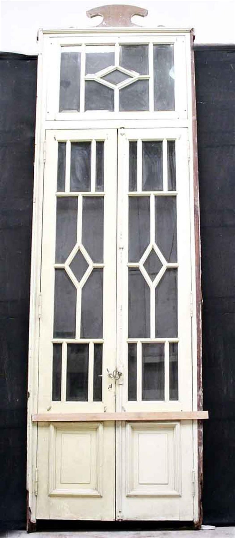 1930s Beveled Glass Door Set with Transom in Original Frame For Sale at ...