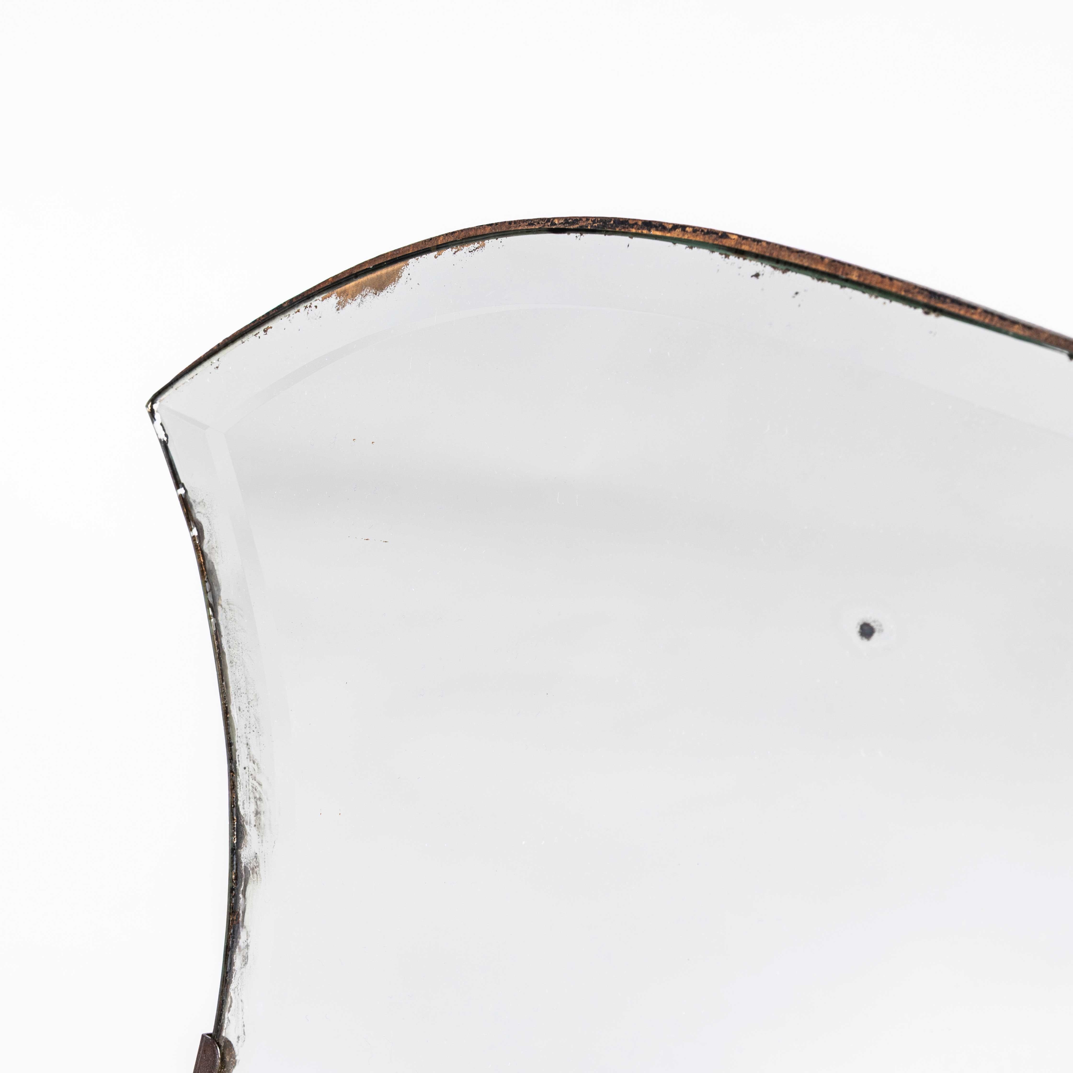 Glass 1930's Bevelled Edge Shaped Mirror For Sale