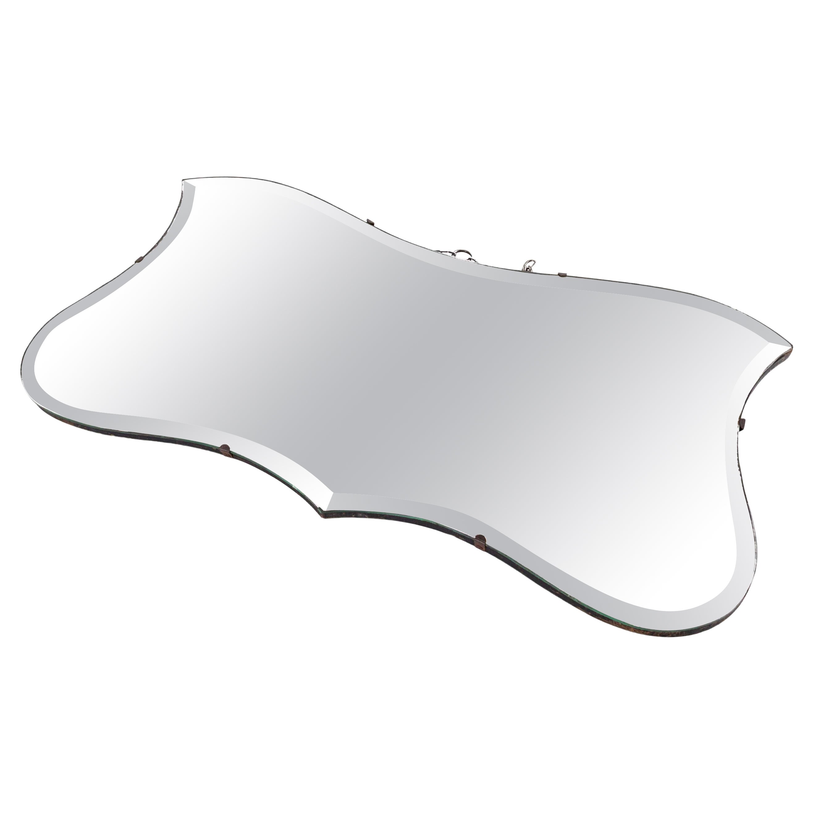 1930's Bevelled Edge Shaped Mirror For Sale