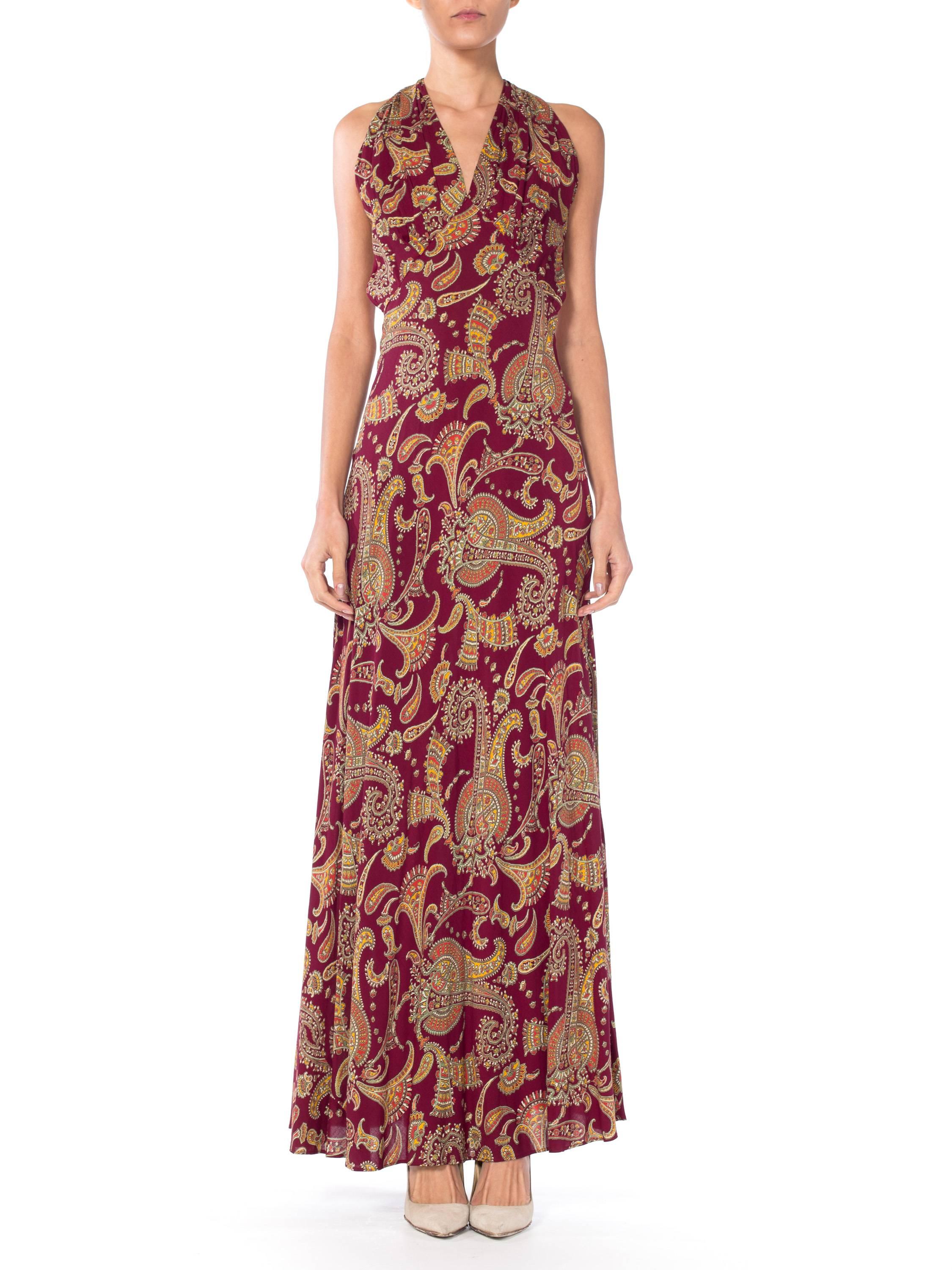 red paisley dress