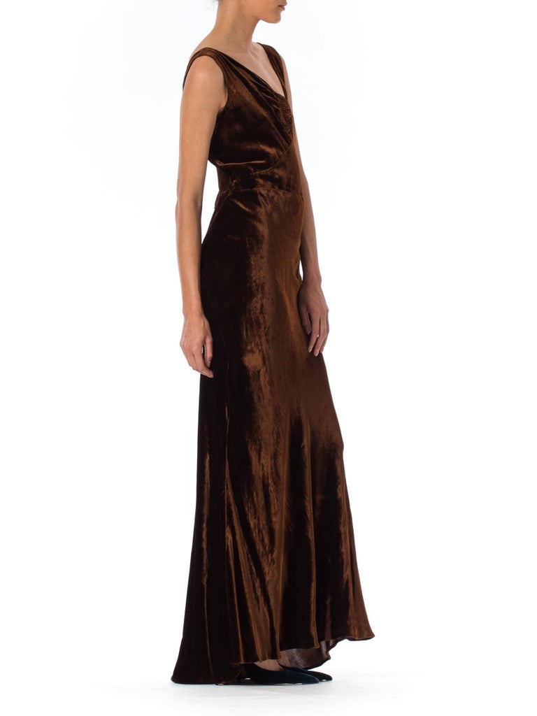 1930s Bias Cut Silk Velvet Gown For Sale at 1stDibs | 1930s velvet gown