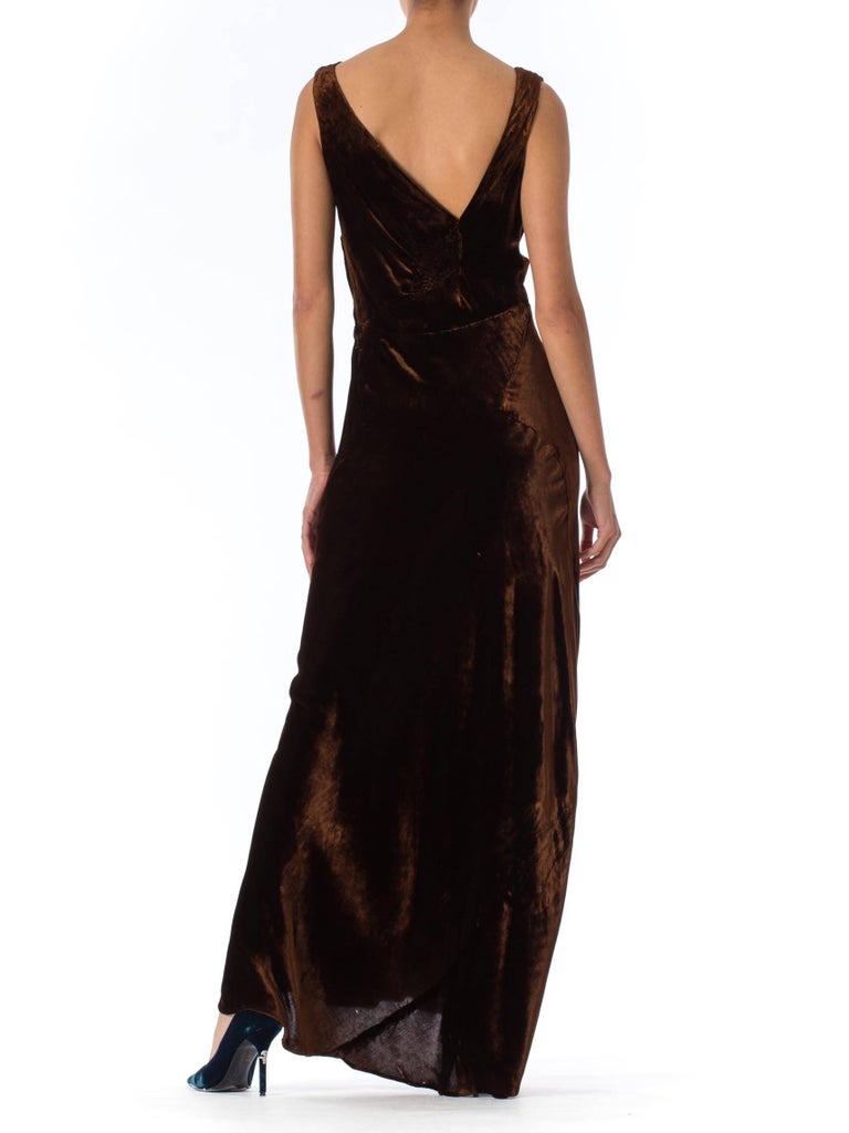 1930s Bias Cut Silk Velvet Gown For Sale at 1stDibs | 1930s velvet gown